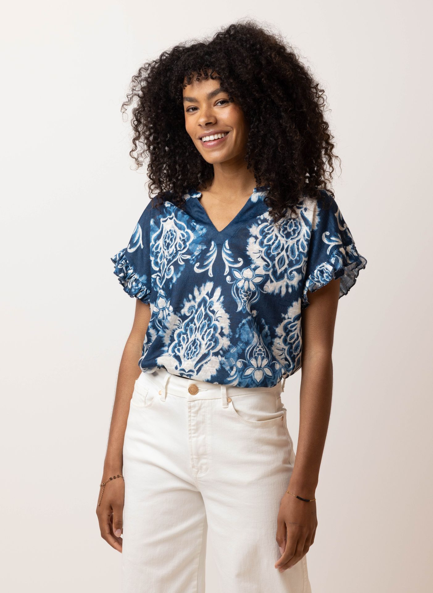 Norah Meerkleurig shirt blue/white 214980-431