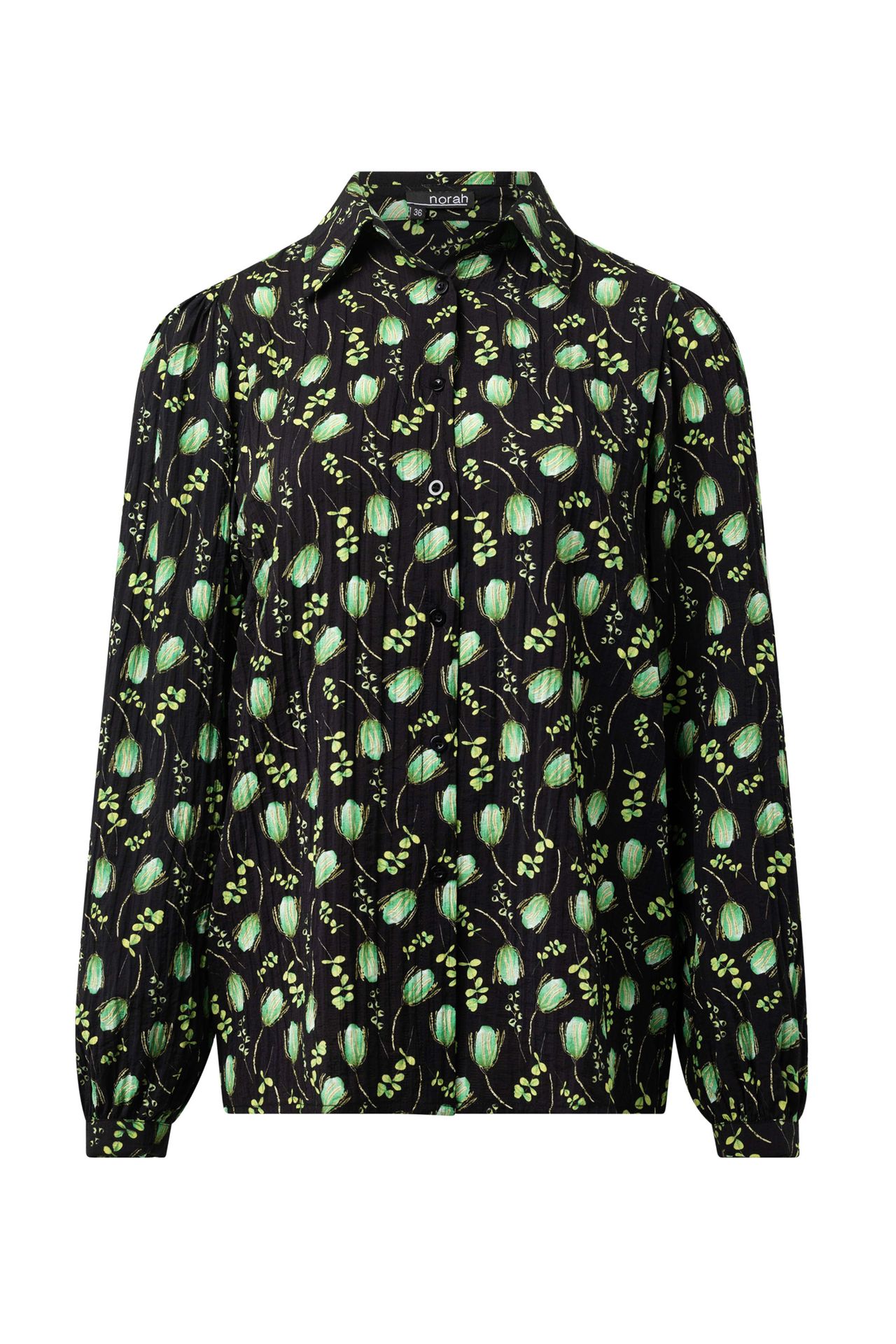  Blouse zwart/groen black/green 215011-035-40