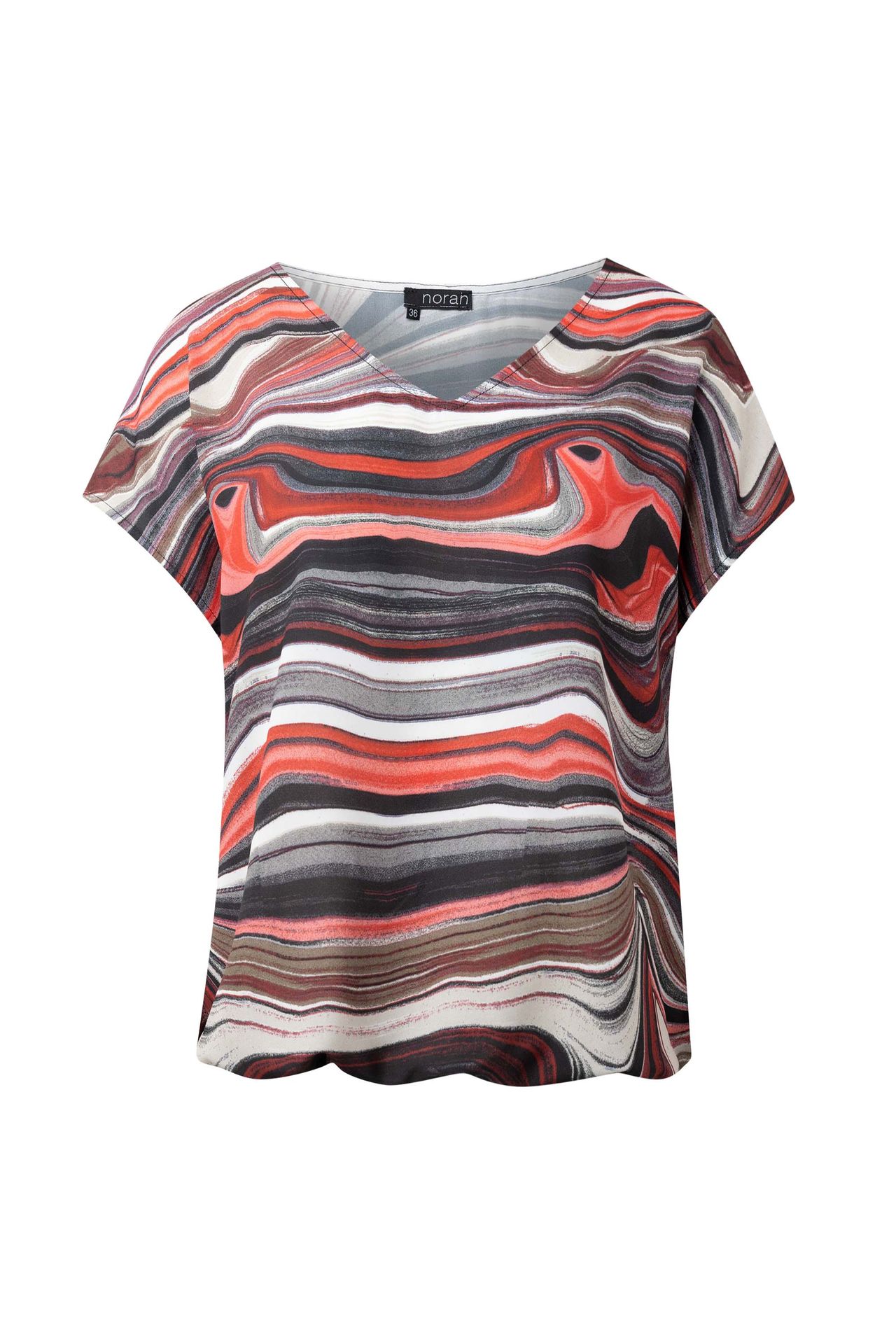 Norah Kleurrijke blouse met golvend streeppatroon red multicolor 215018-620