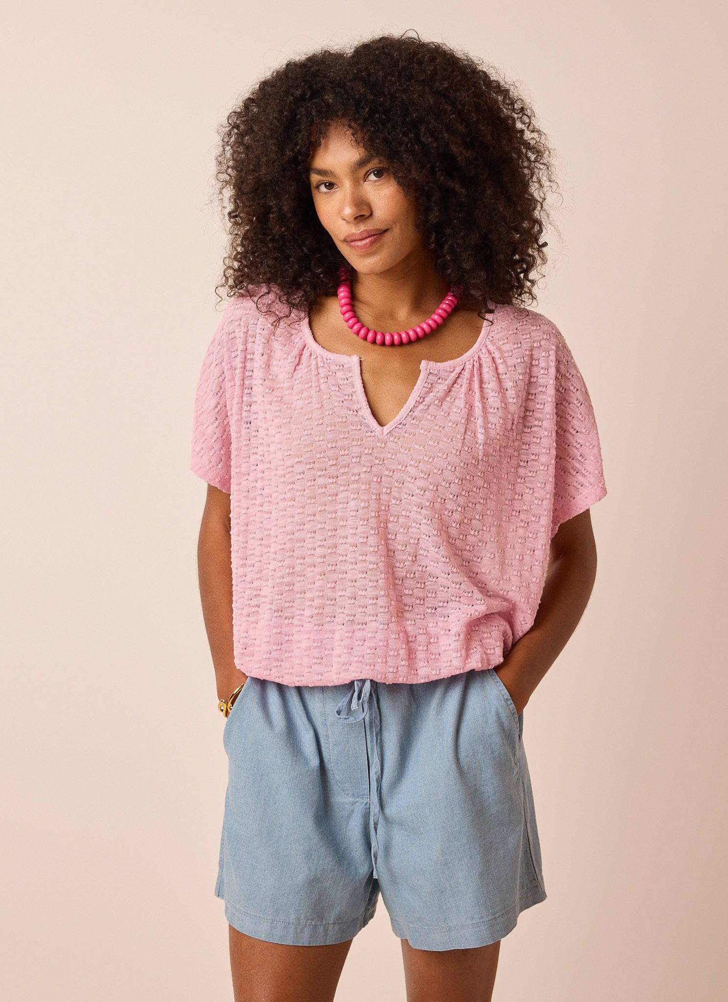 Norah Opengewerkt lichtroze shirt pink 215061-900