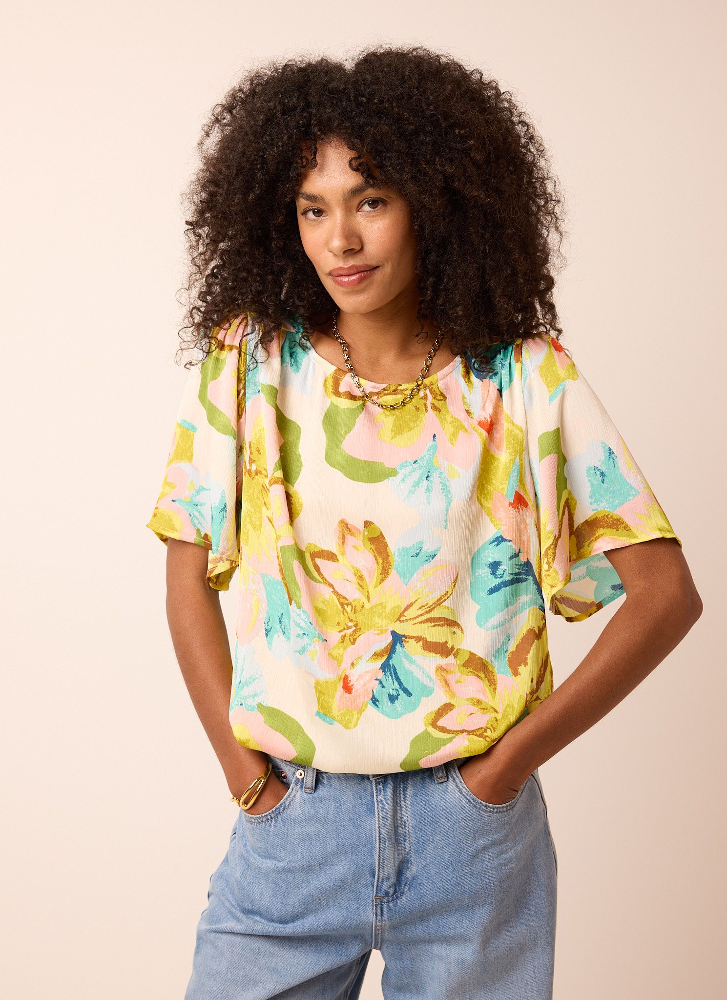 Norah Kleurrijke blouse met bloemenprint multicolor 215084-002