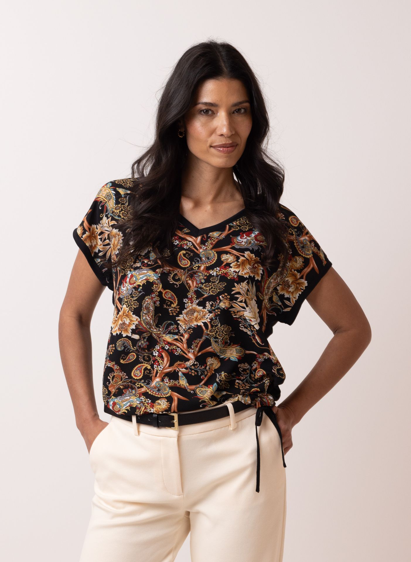 Norah Zwart shirt black multicolor 215090-020