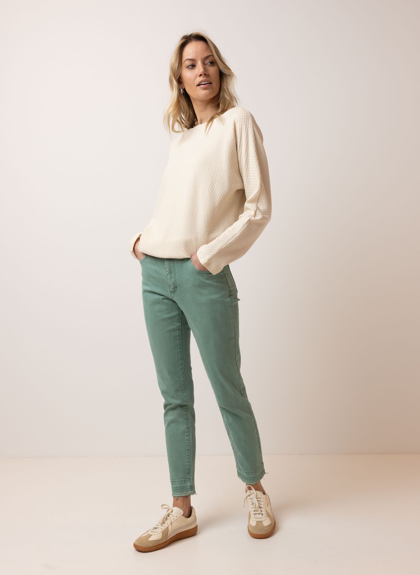 Norah Groene skinny jeans bottle green 215092-517