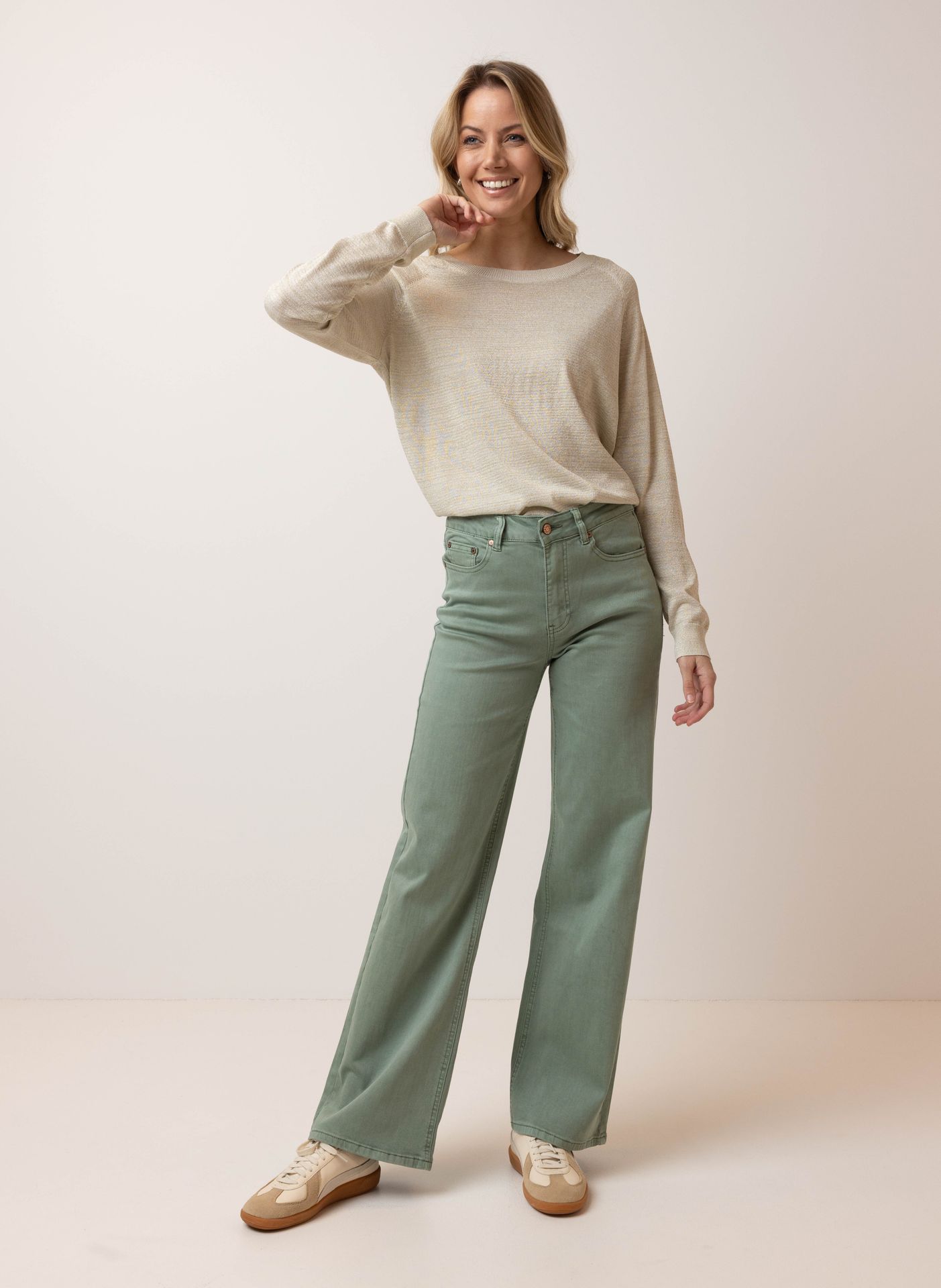 Norah Groene straight jeans green/grey 215093-540