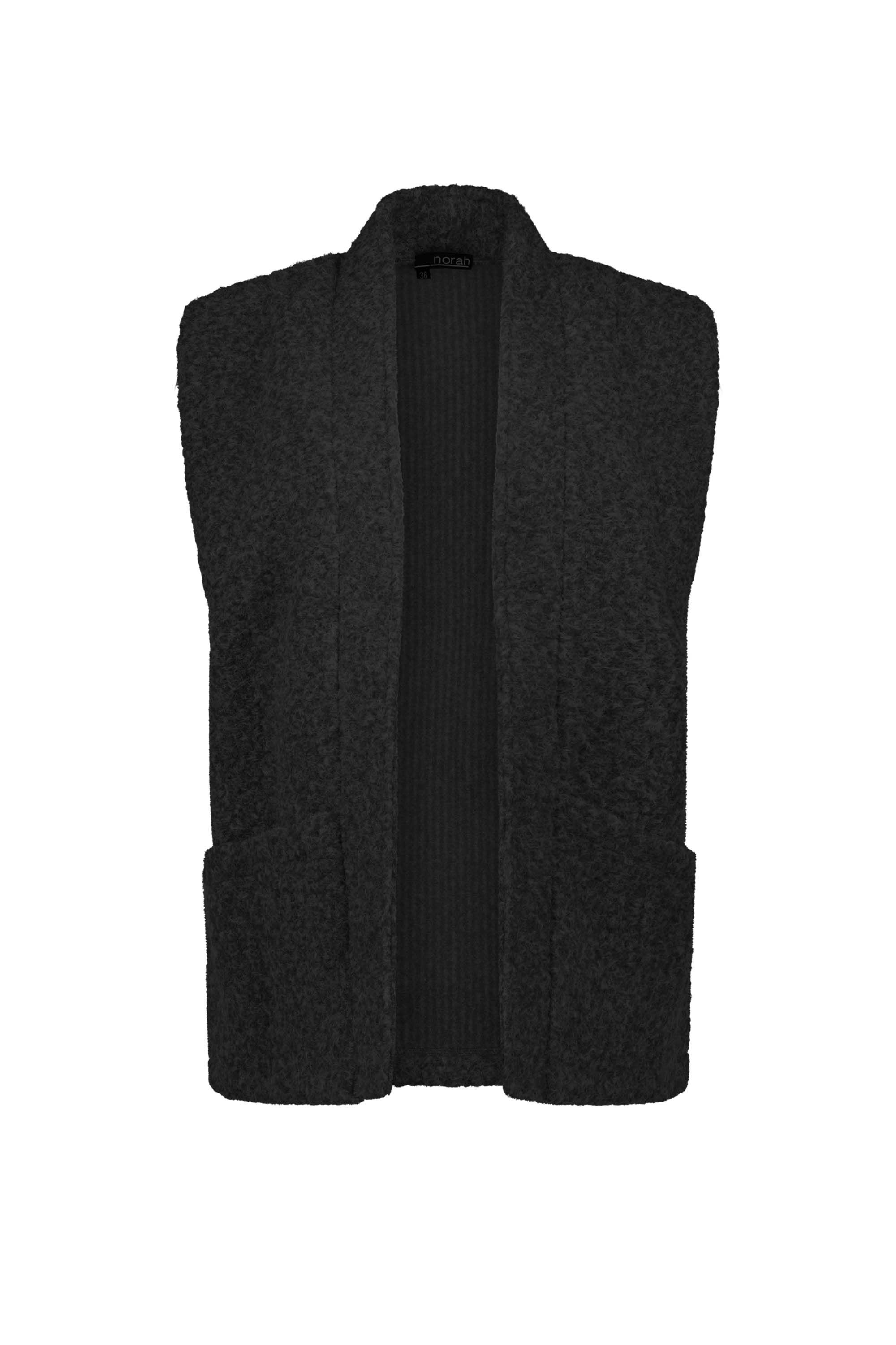 Norah Zwart bouclé gilet black 215123-001-42