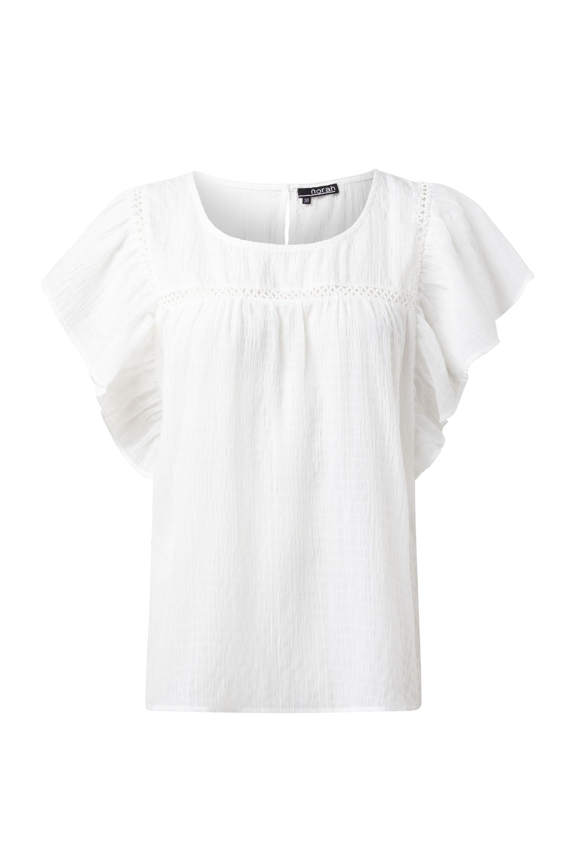 Norah Witte blouse met volantmouwen ecru 215129-102