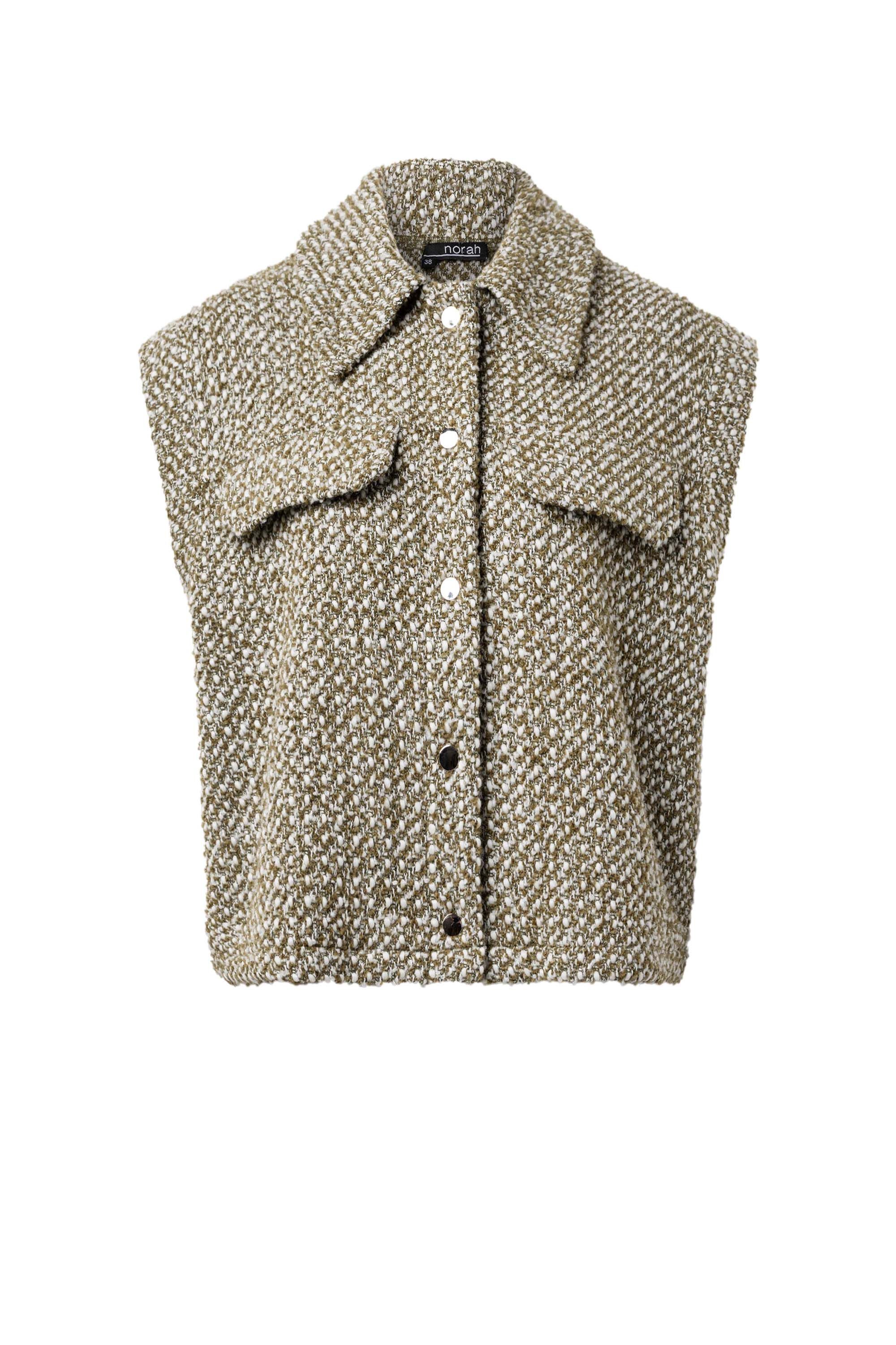Norah Groen gilet van geweven stof army green multicolor 215157-593-40