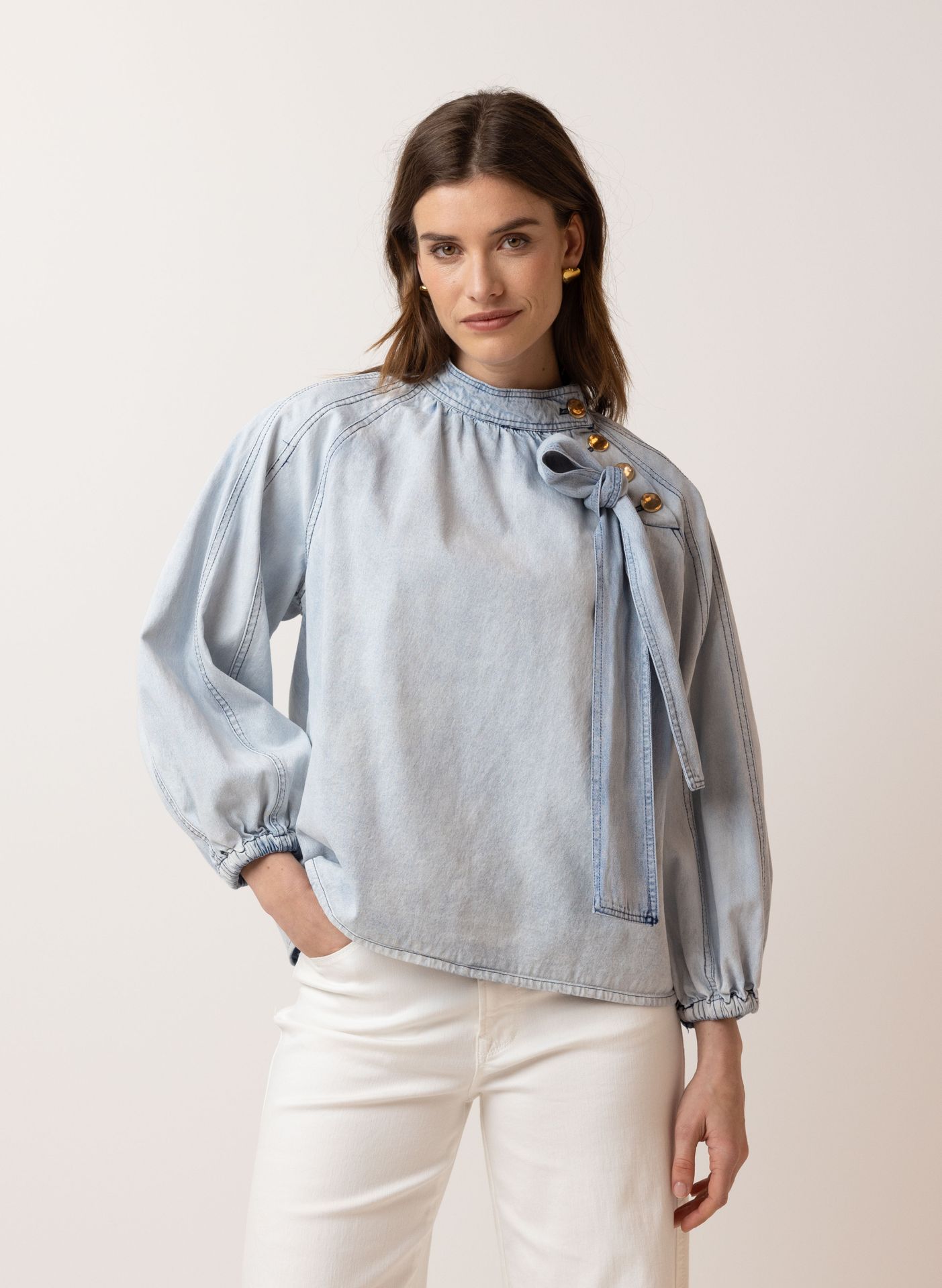 Norah Lichte denim blouse denim blue 215181-472