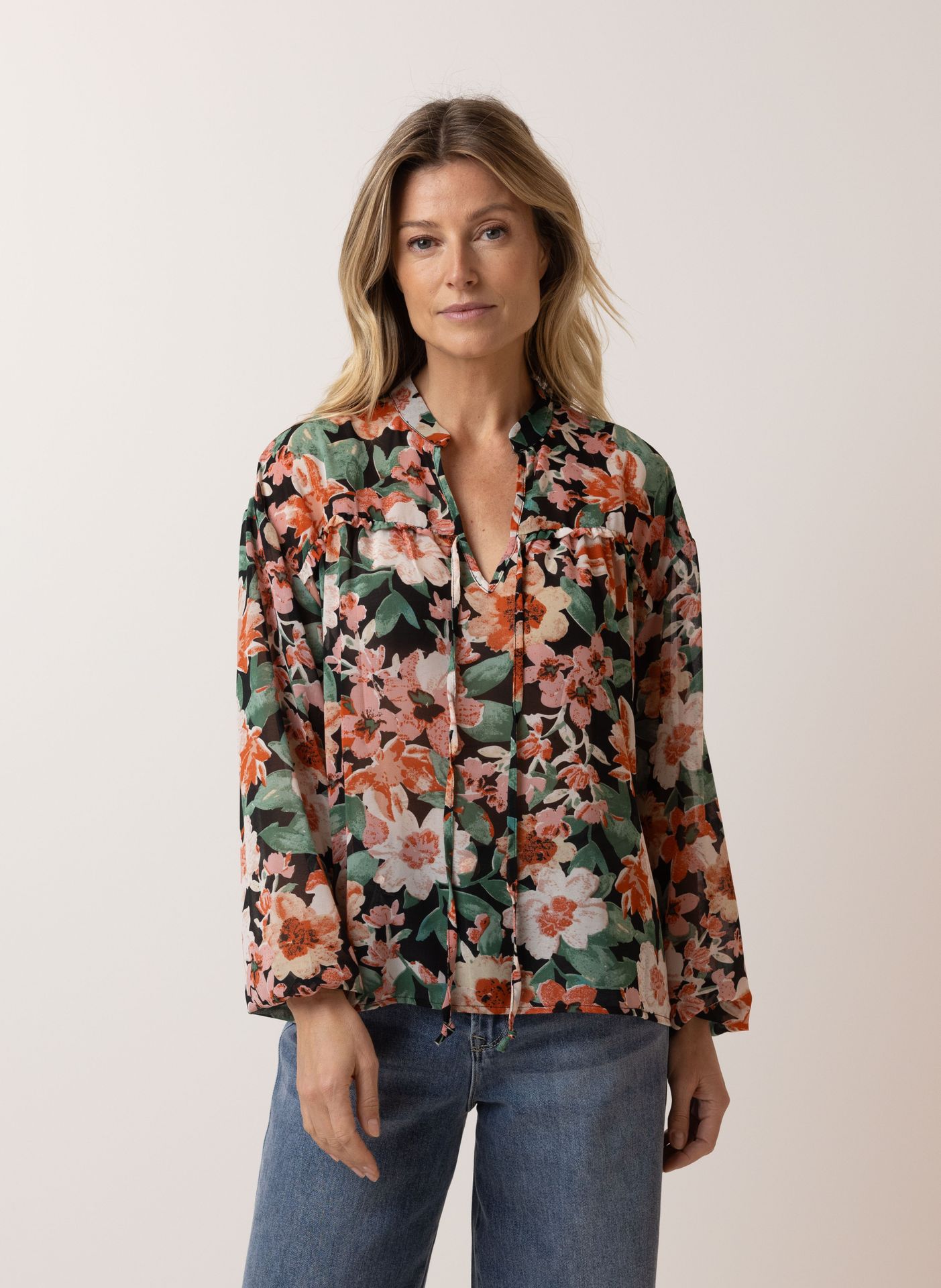 Norah Meerkleurige blouse black multicolor 215189-020