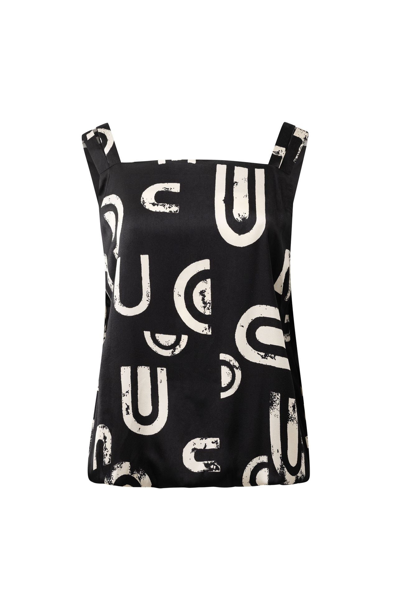 Norah Zwarte top met glans black/ecru 215235-041