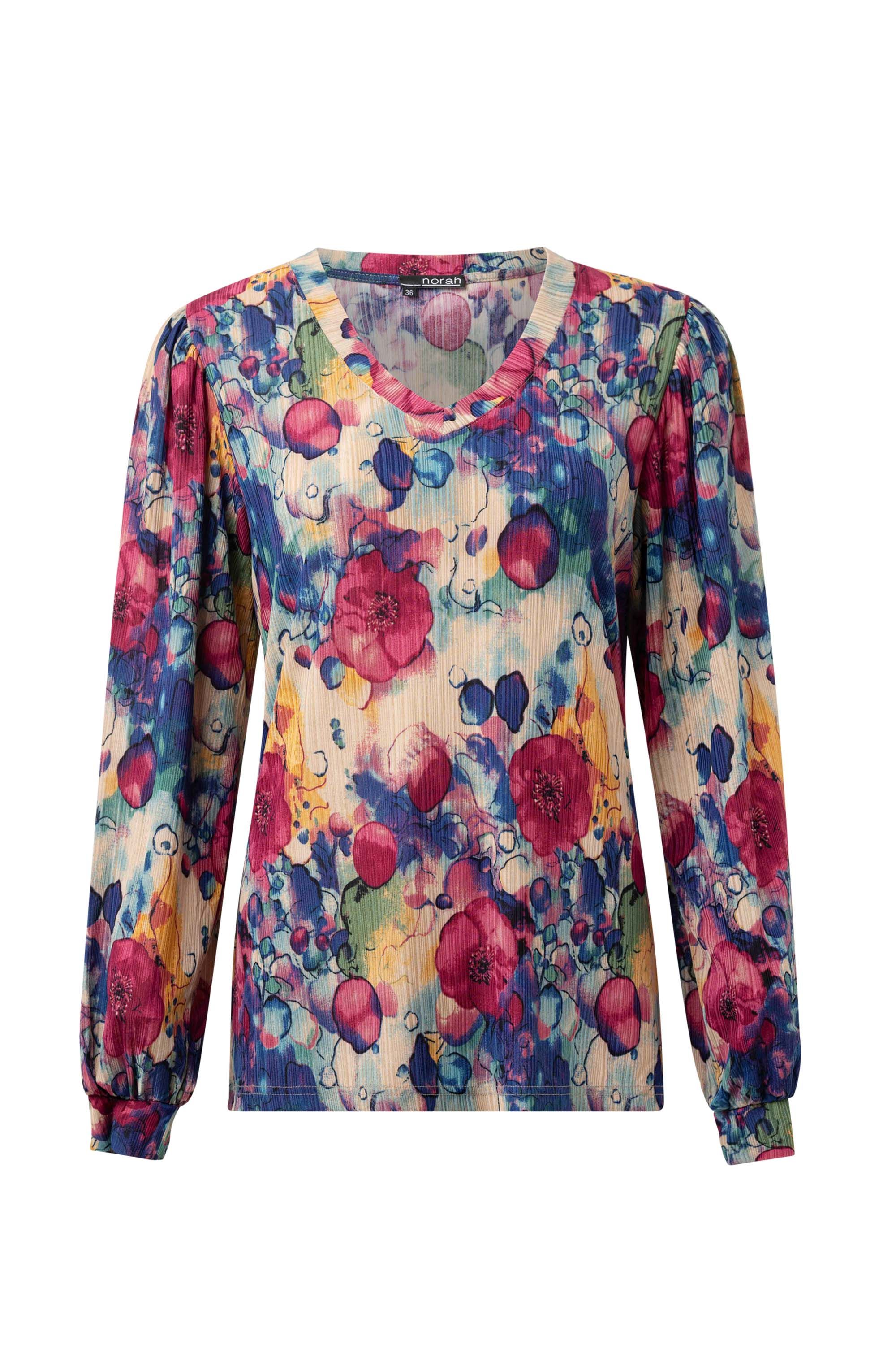Norah Blouse met kleurrijke bloemen violet multicolor 215259-807