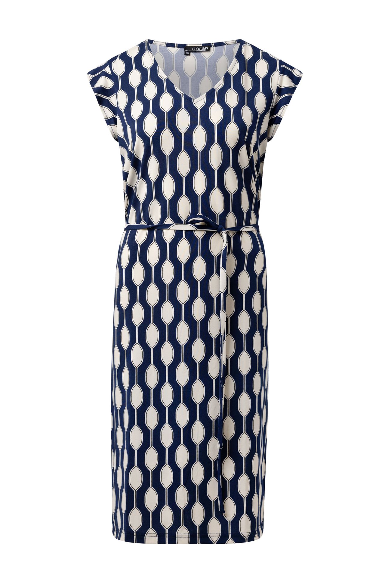 Norah Blauwe midi jurk blue/ecru 215269-441-36