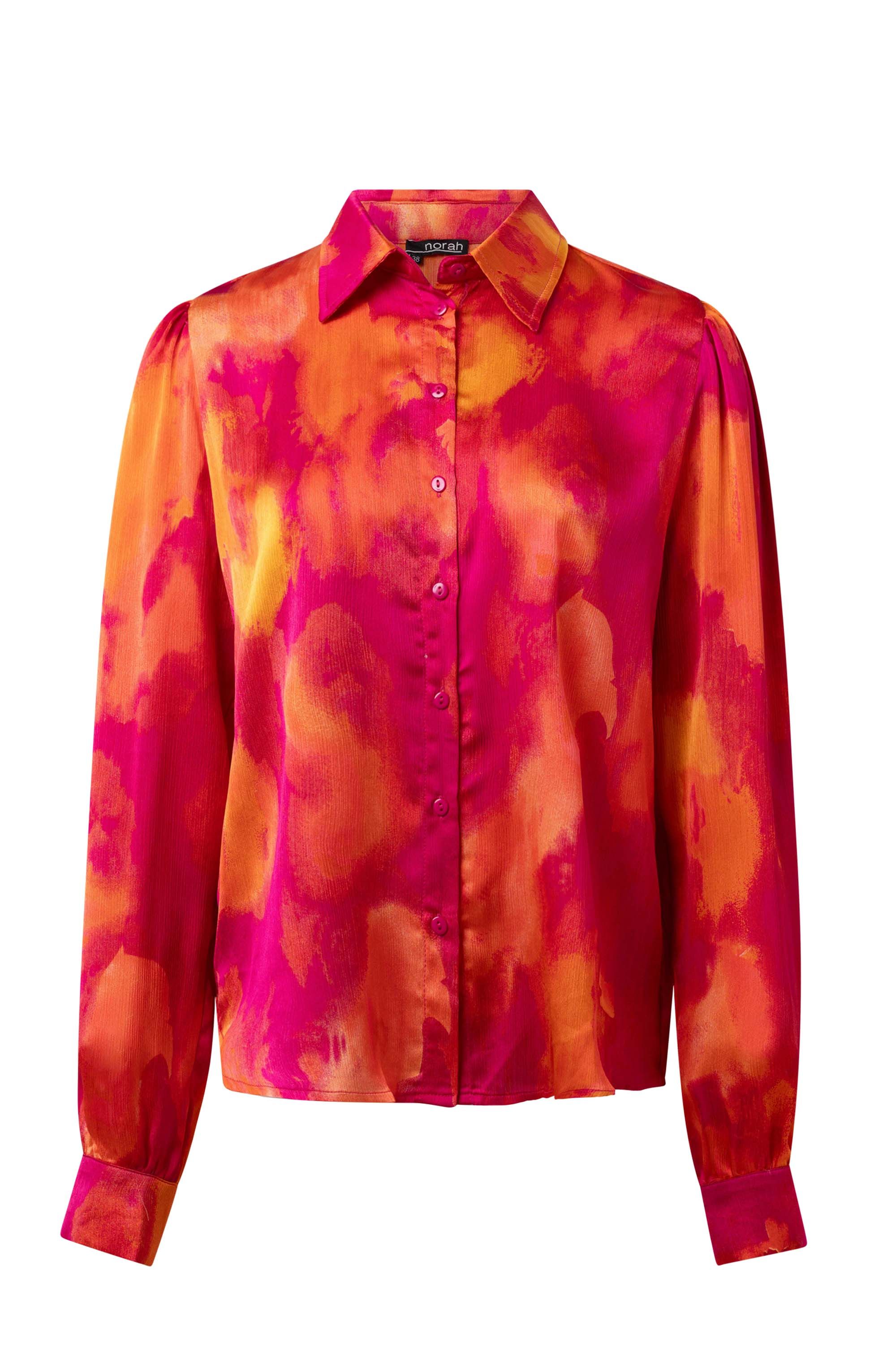 Norah Roze blouse met abstracte print rose multicolor 215293-910