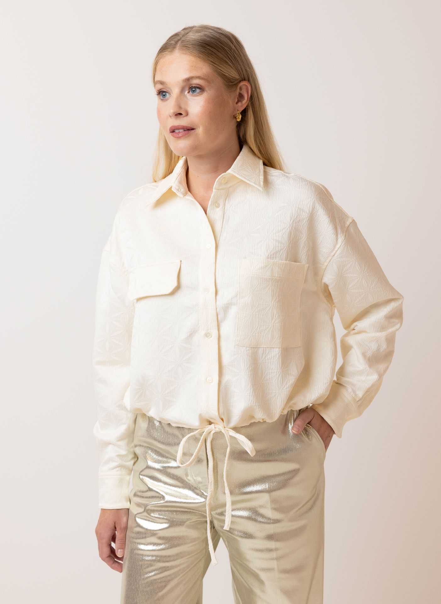  Asymmetrische blouse ecru 215305-102-42-44