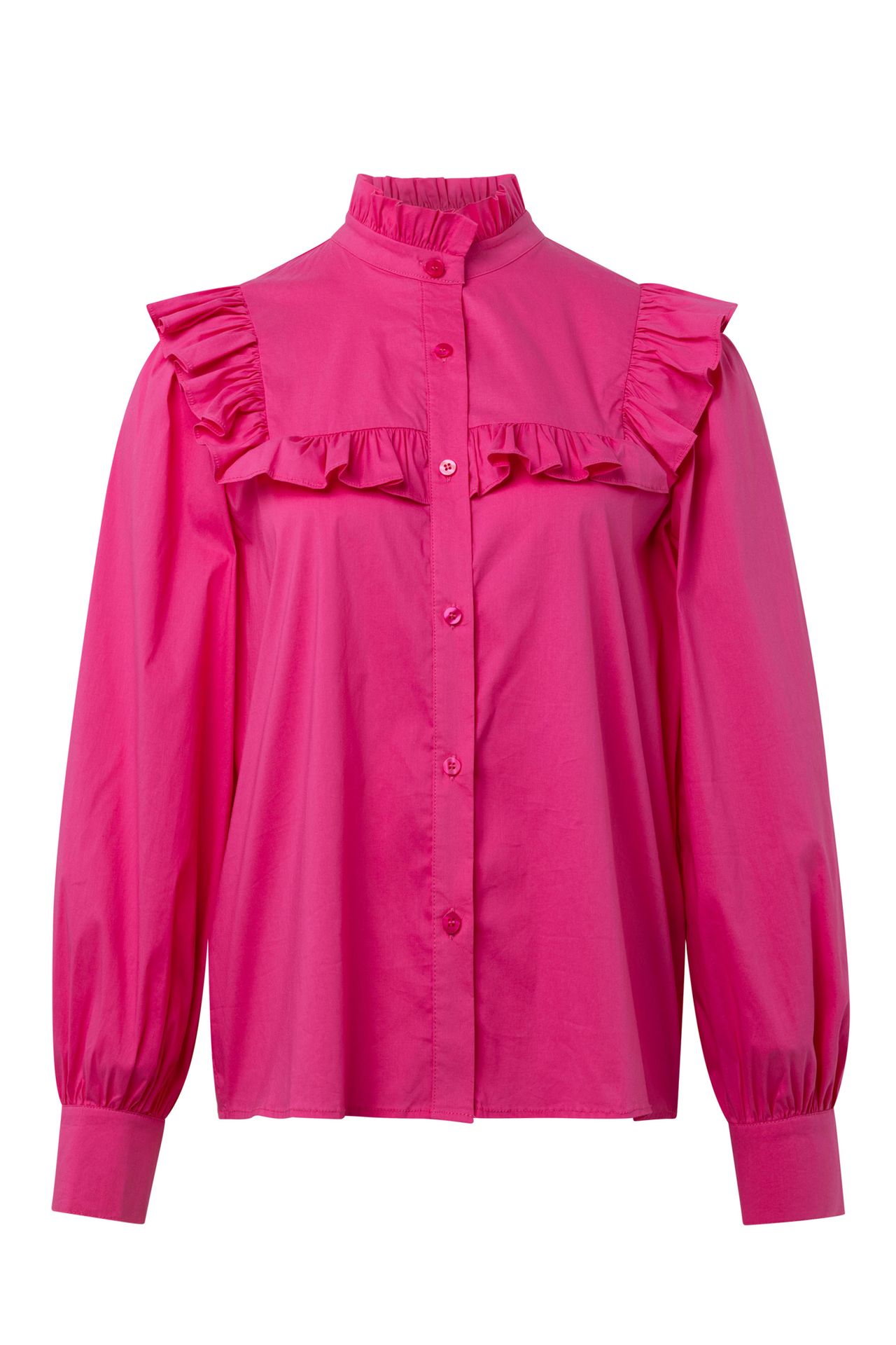 Norah Roze blouse met ruches pink 215307-900