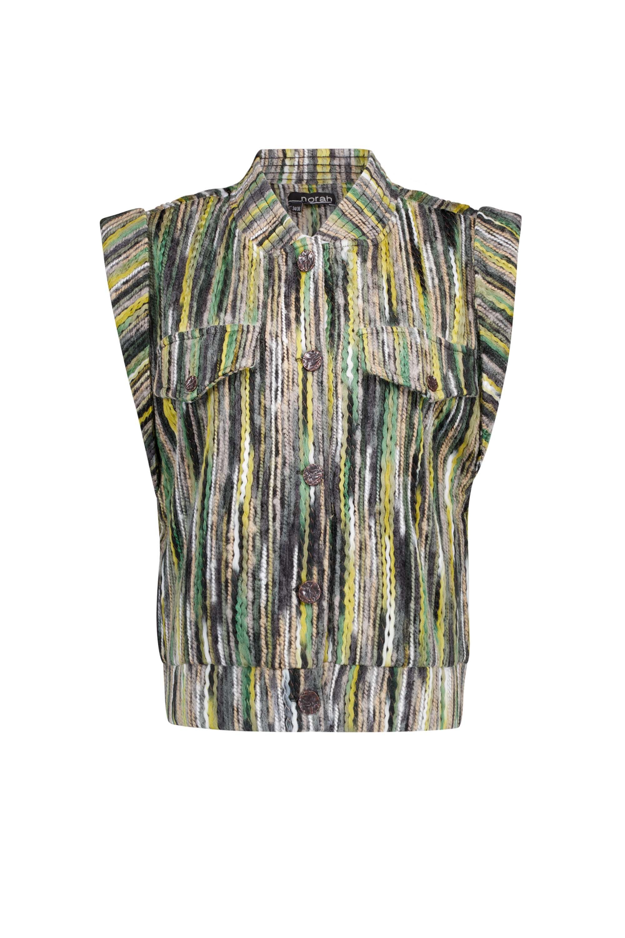 Norah Groen gilet met streeppatroon green multicolor 215312-520-34-36