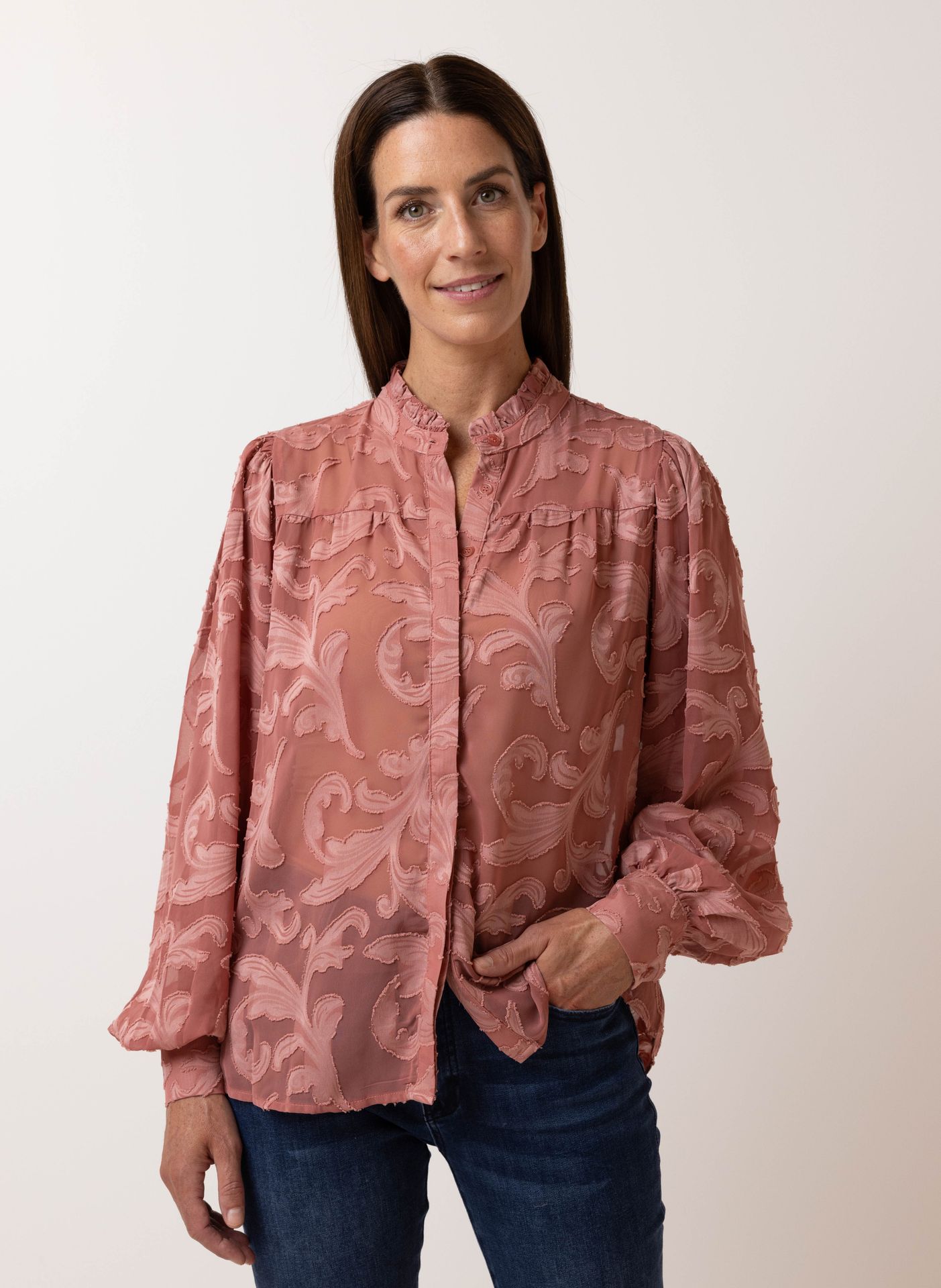 Norah Roze blouse dark rose 215323-998