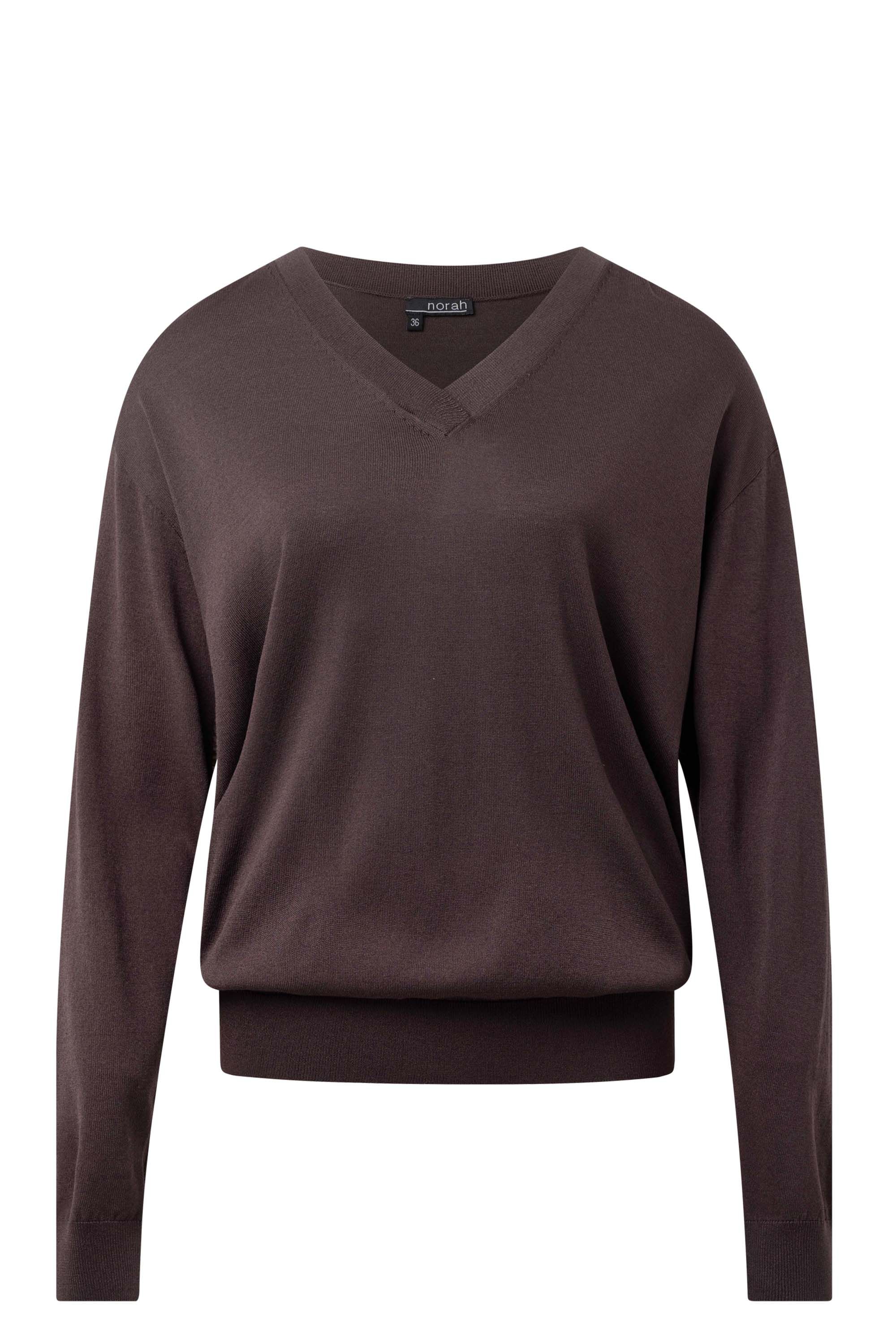 Norah Fijngebreide bruine trui brown 215355-200