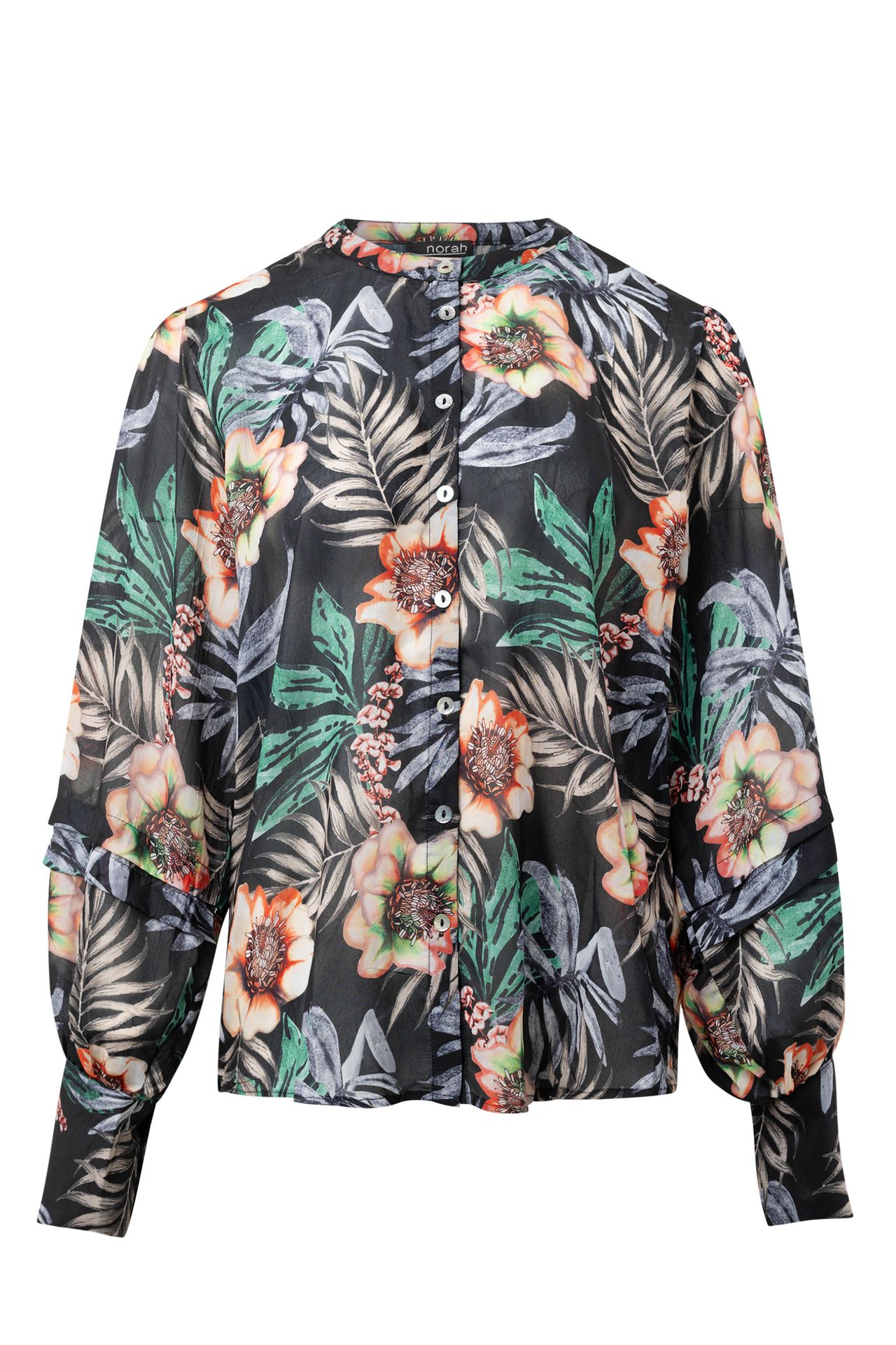  Botanische blouse black multicolor 215360-020-34