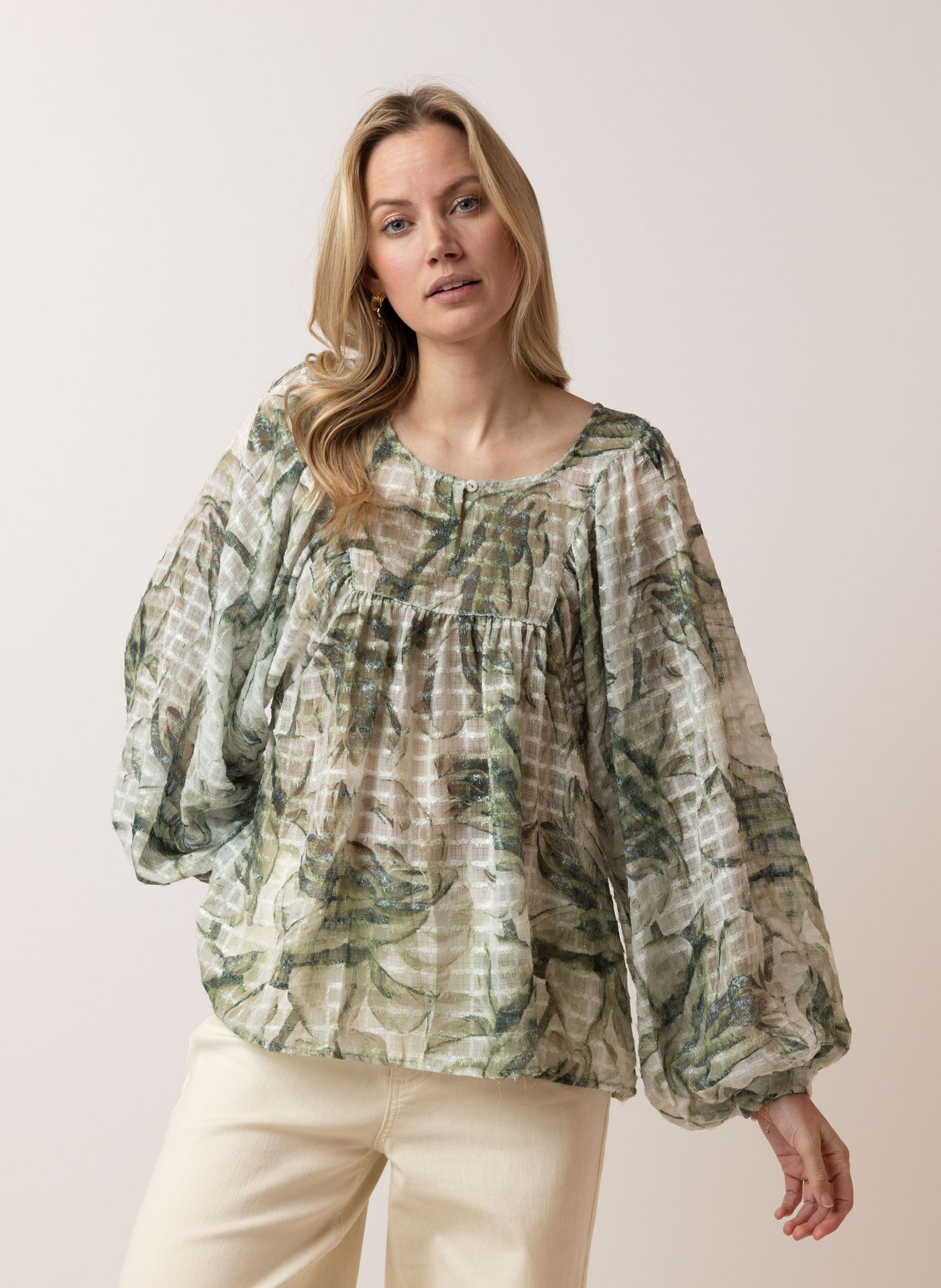 Norah Groene blouse green multicolor 215386-520