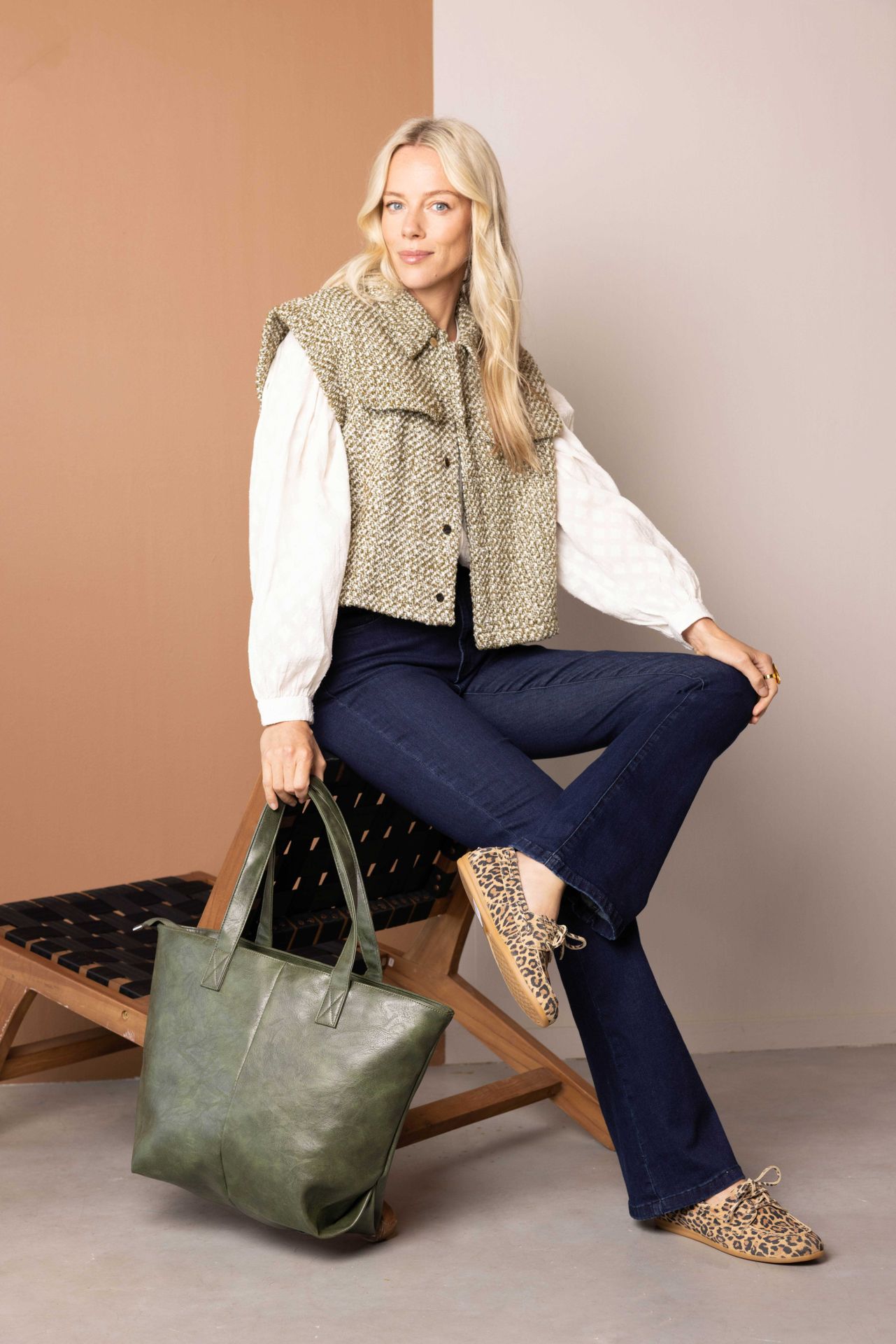 Norah Donkergroene tas van imitatieleer army green 215466-595-ONE