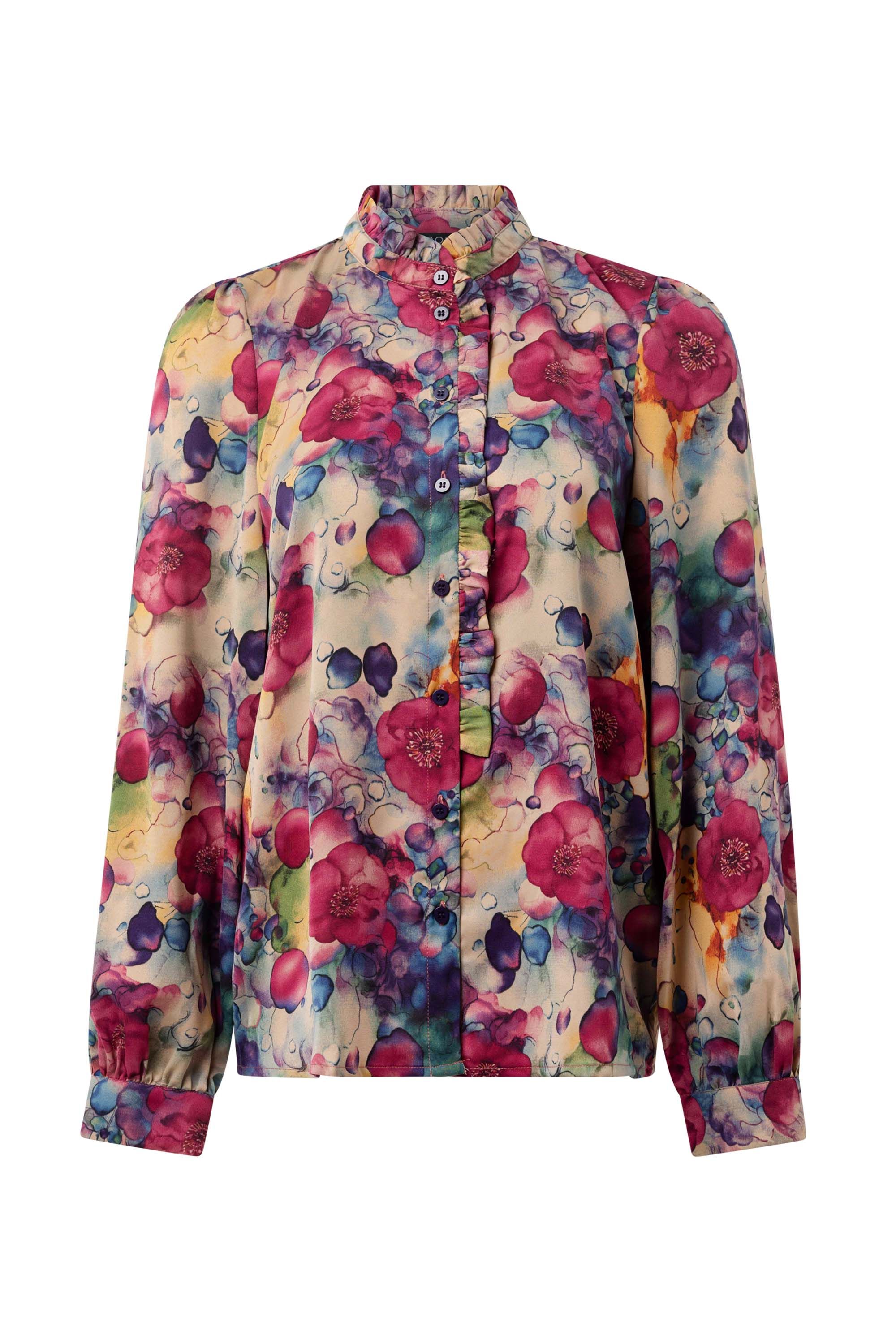 Norah Kleurrijke blouse met bloemen violet multicolor 215472-807