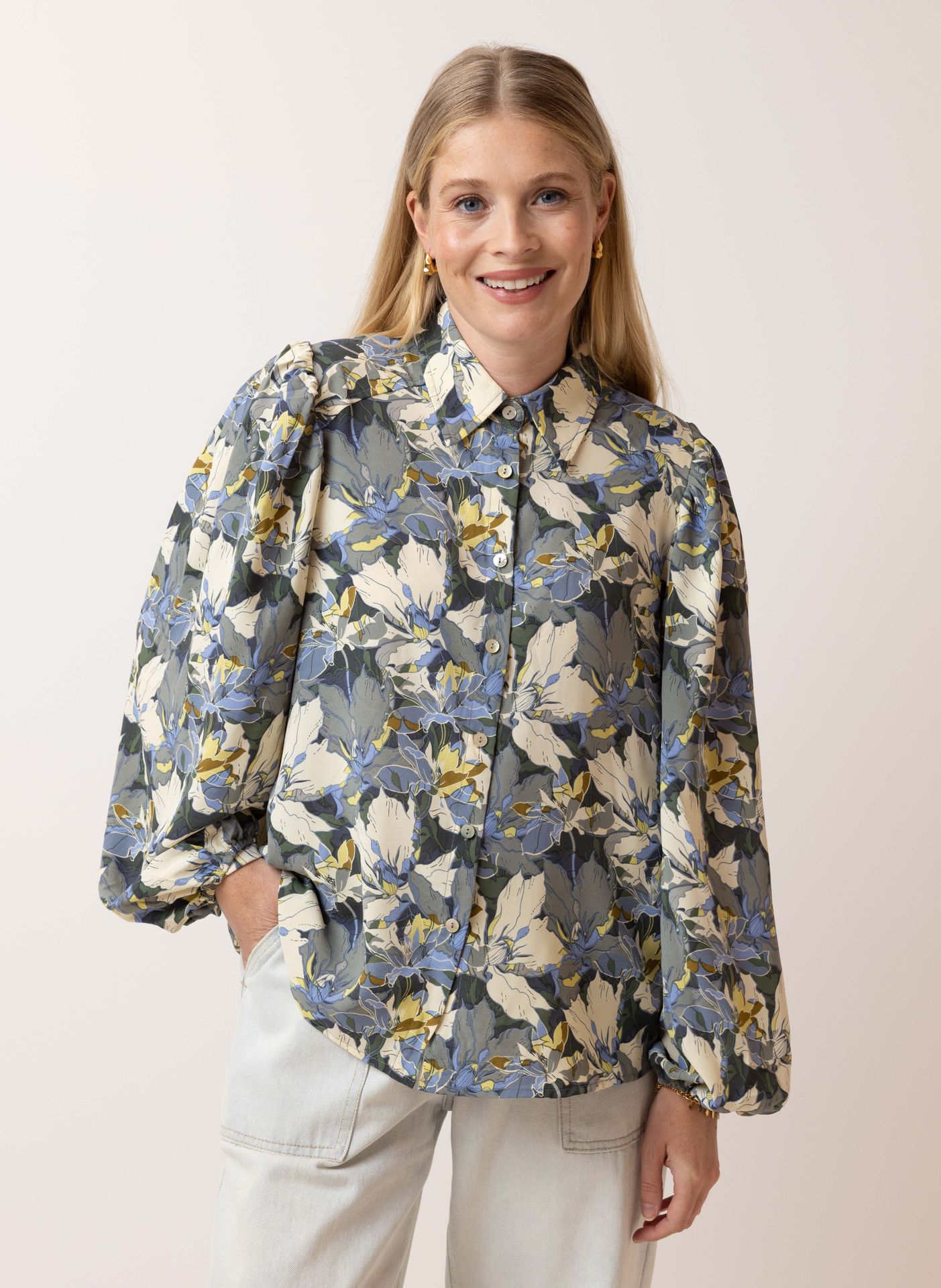 Norah Meerkleurige blouse grey multicolor 215486-048