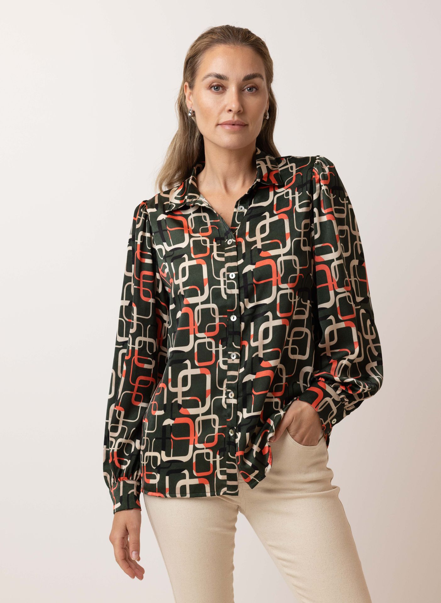 Norah Meerkleurige blouse green multicolor 215504-520