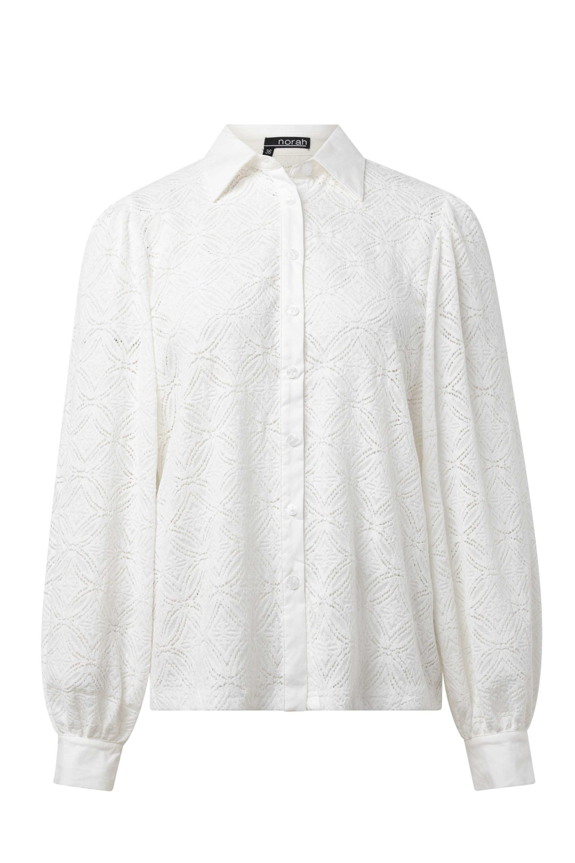 Norah Off-white blouse met ingeweven patroon off-white 215551-101