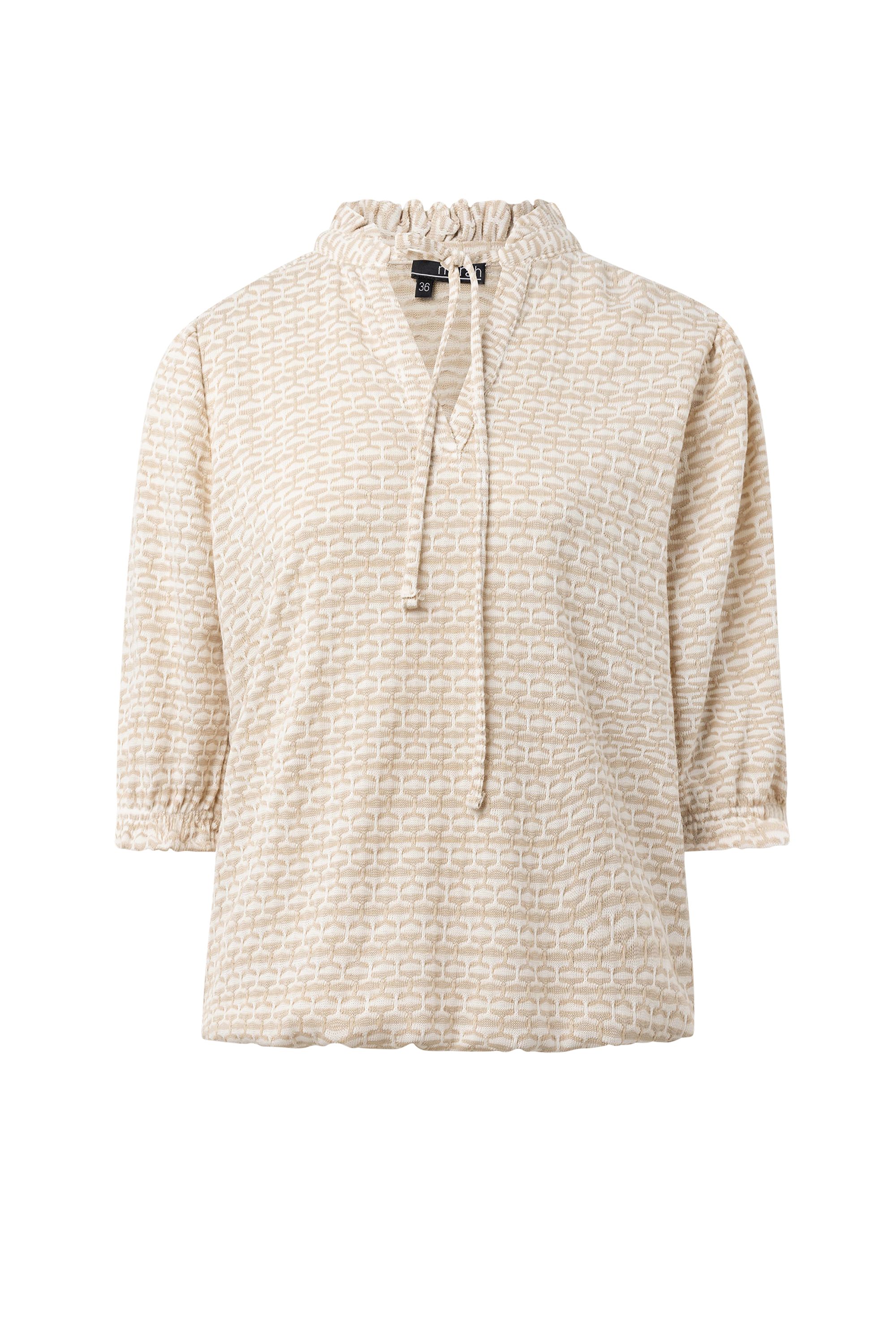 Norah Zandkleurig shirt met grafische print sand melange 215565-151