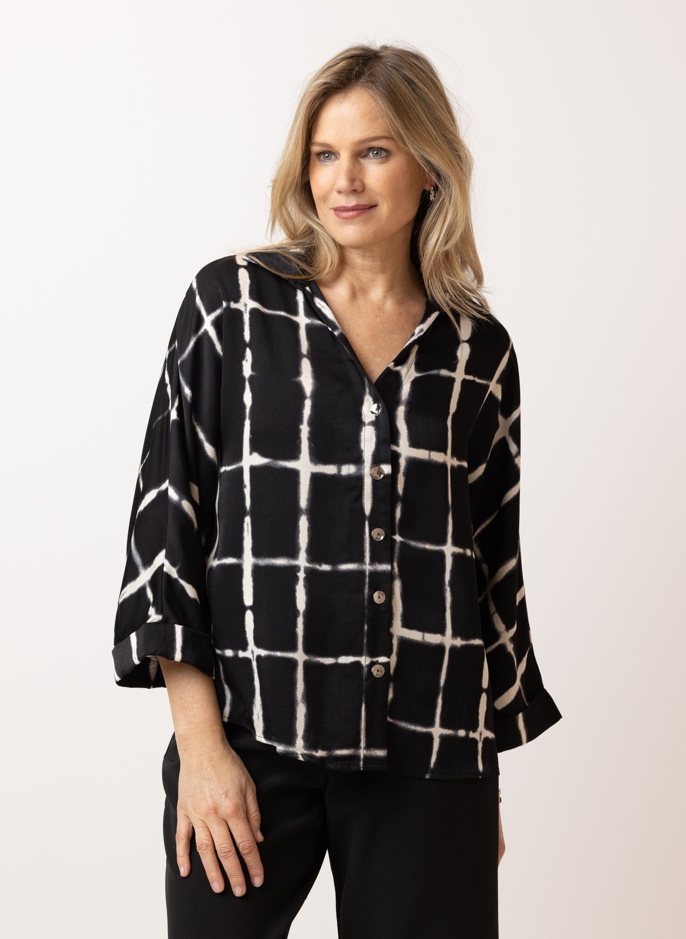 Norah Zwarte blouse black/white 215583-031