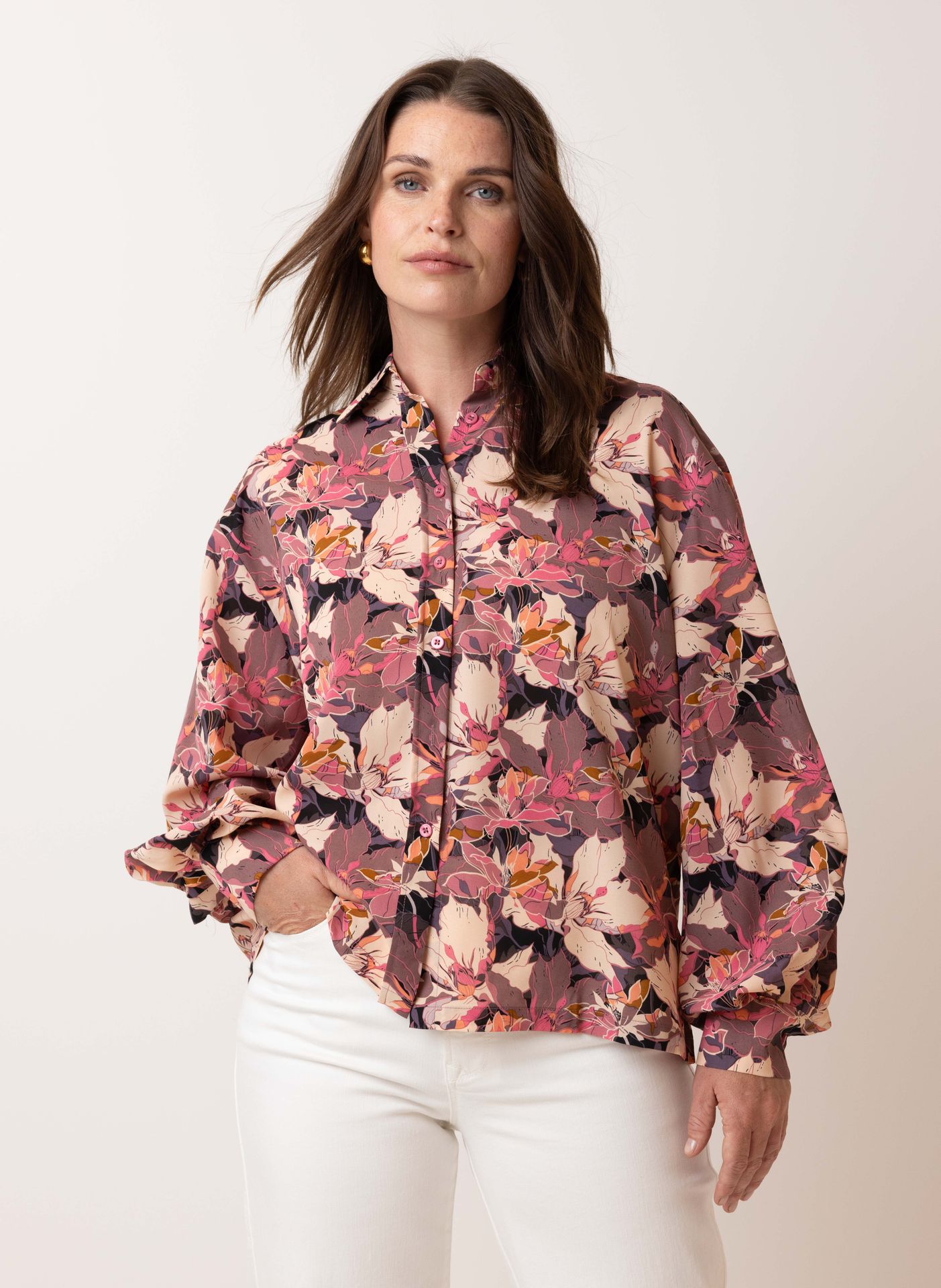 Norah Meerkleurige blouse pink multicolor 215587-920