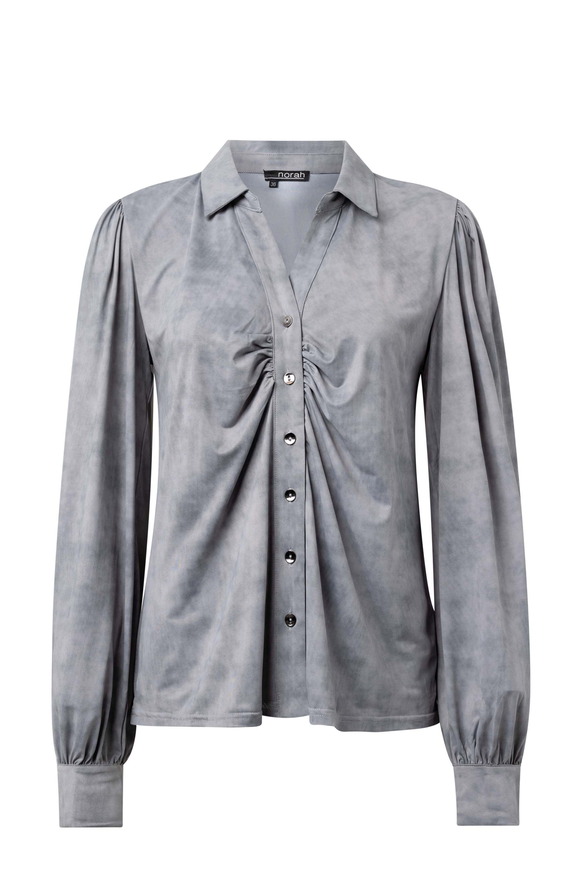 Norah Grijze blouse met geplooid detail grey 215600-045