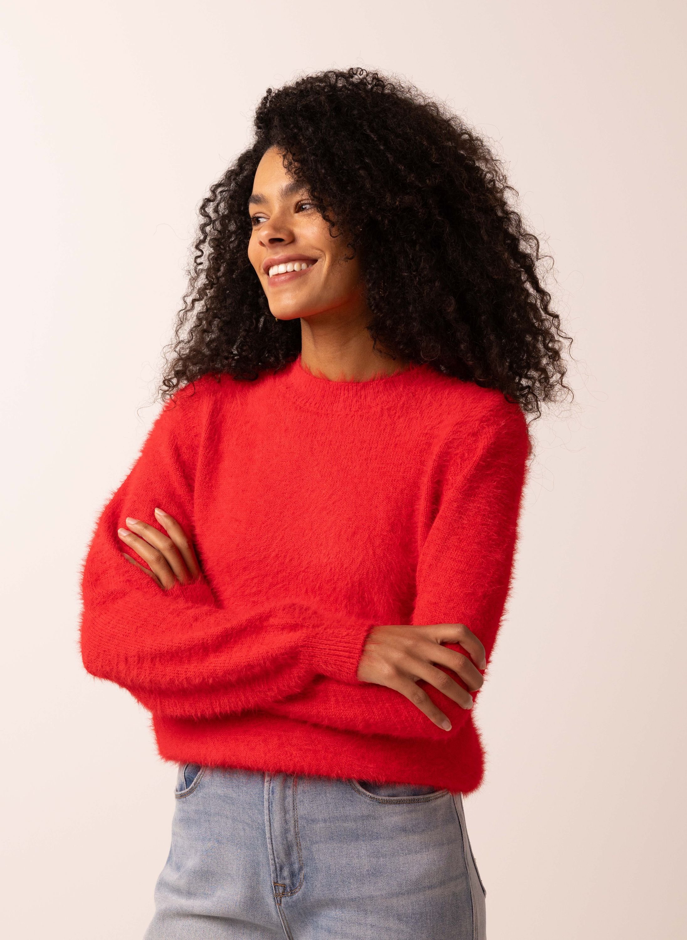 Norah Rode trui van een zachte stof red 215609-600-46