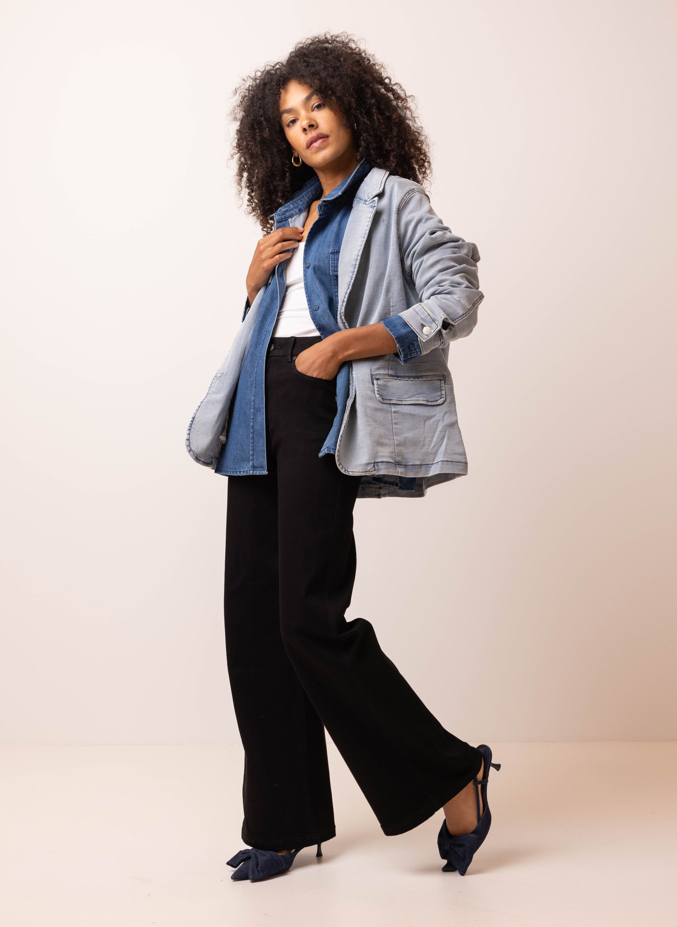 Norah Wies jeans | Wide | Zwart | L32 black 215611-001