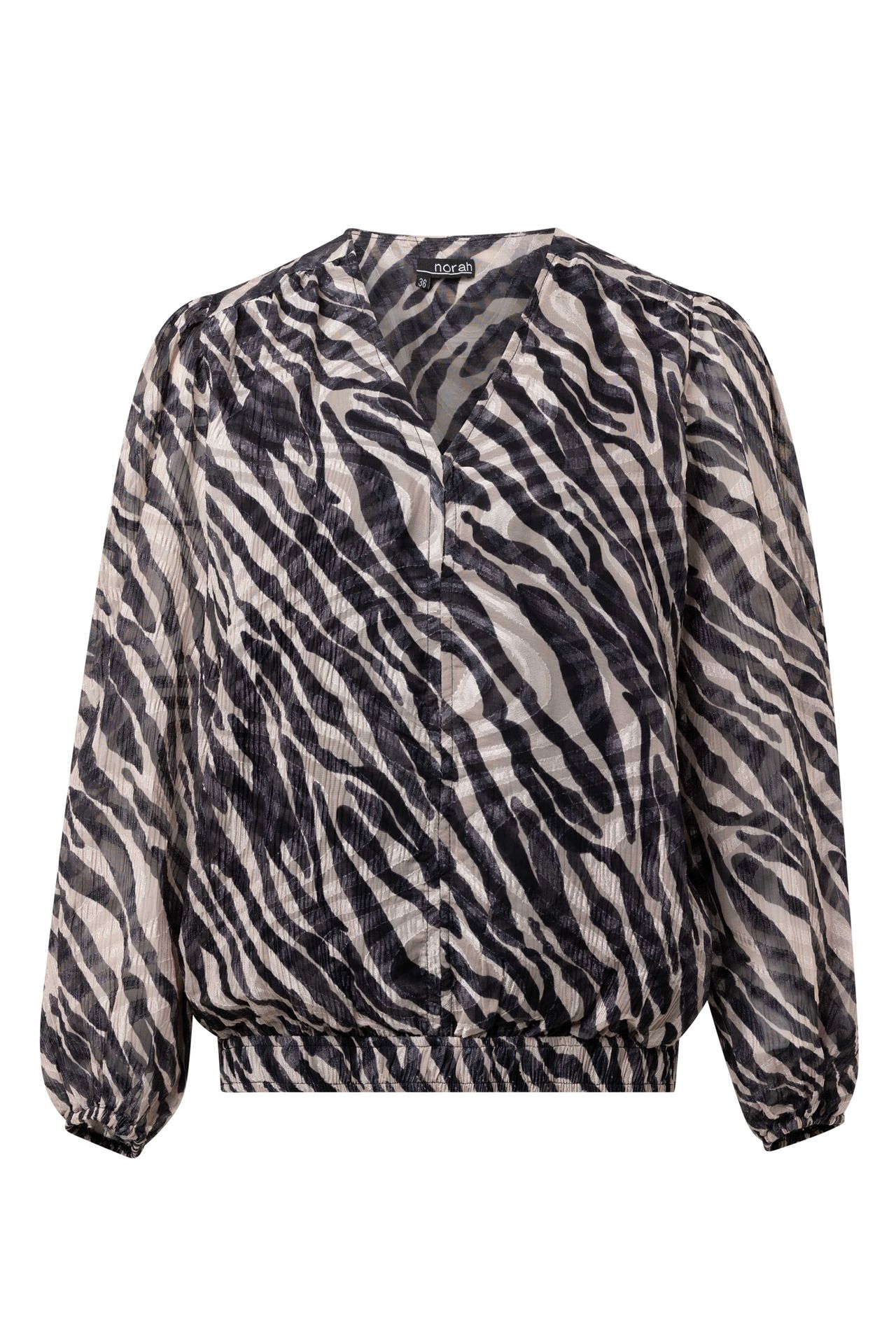 Norah Blouse met zebraprint black/sand 215620-030