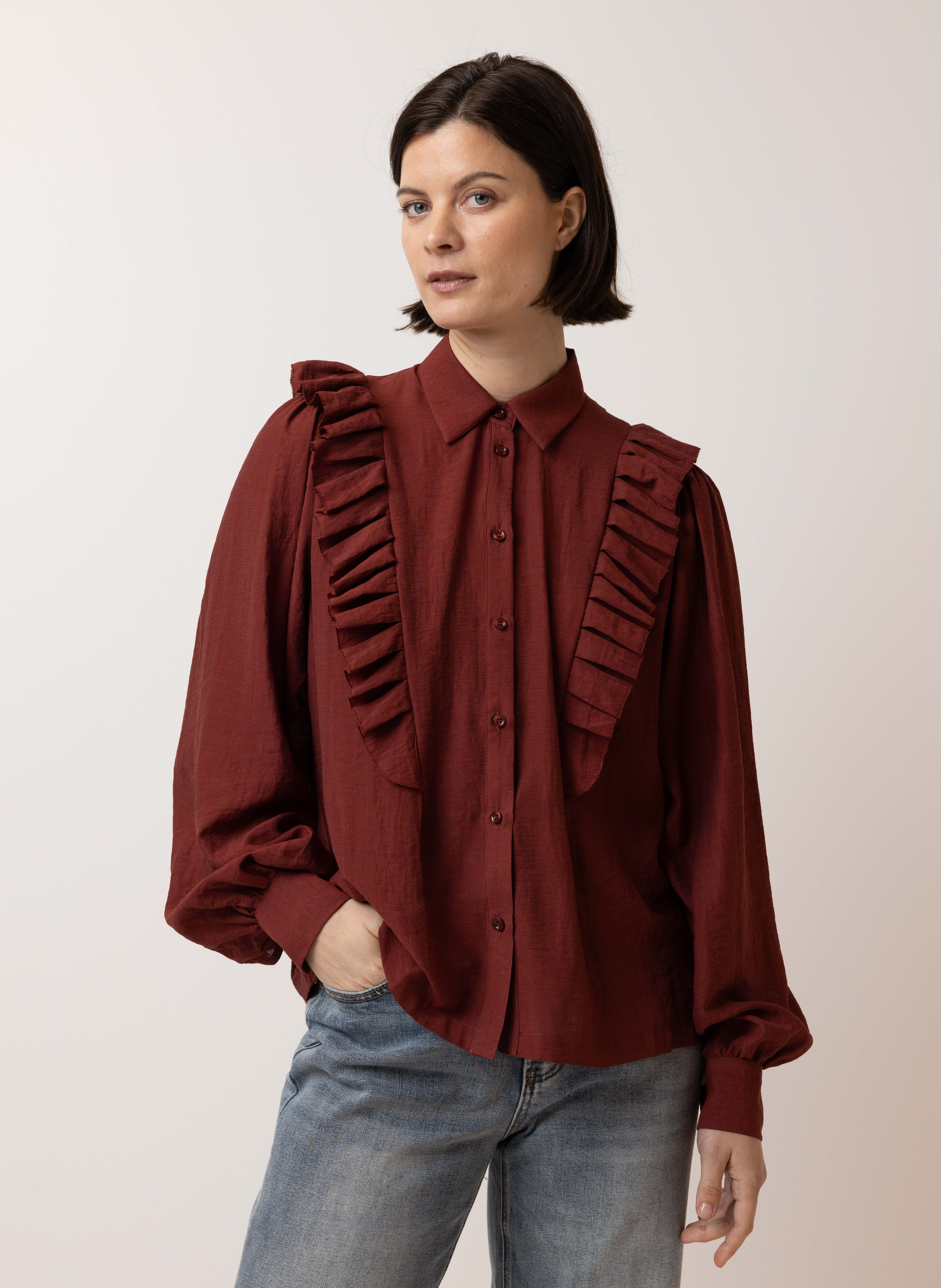 Bordeaux rode blouse sale