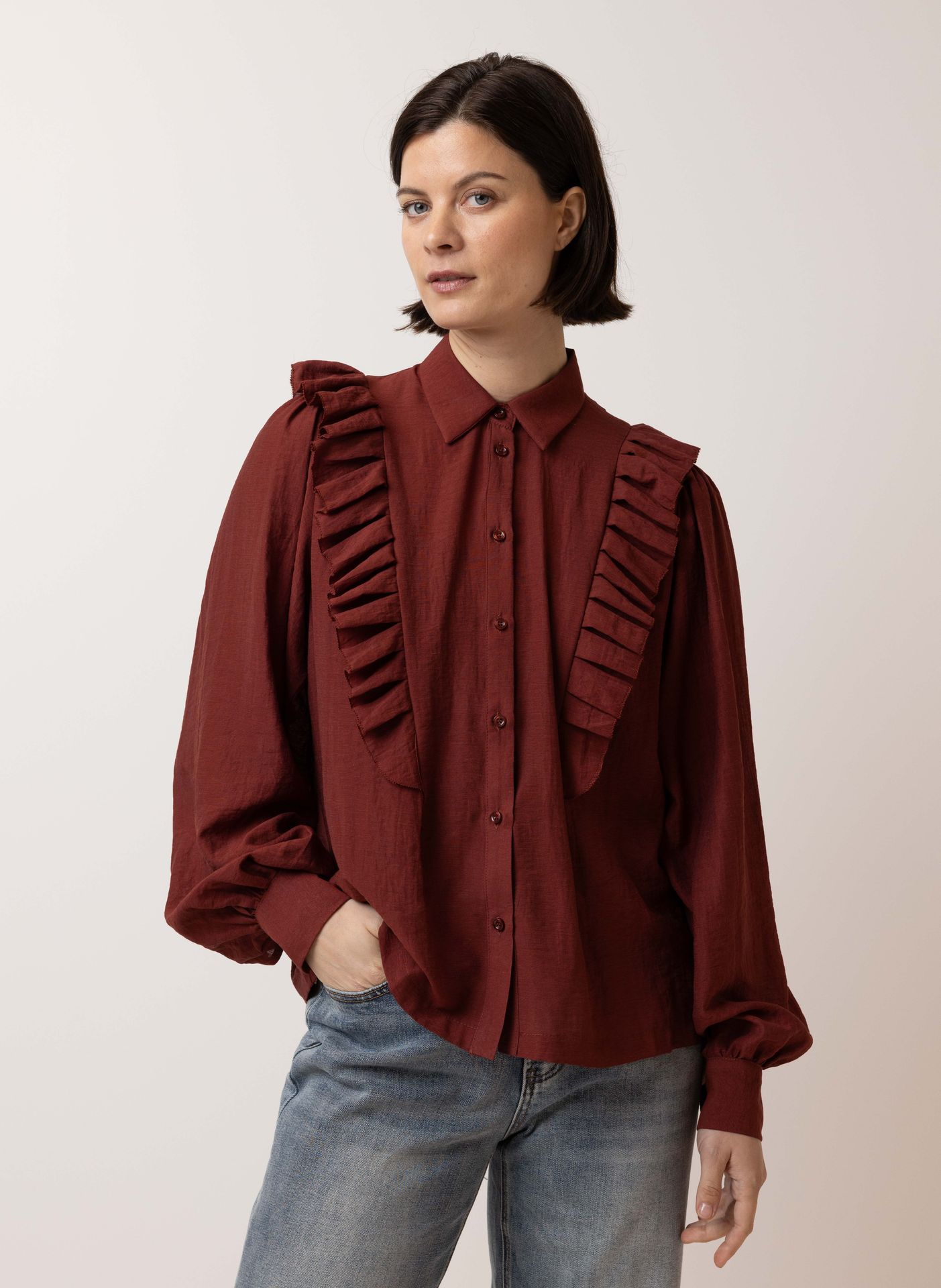 Norah Bordeaux rode blouse brique 215621-670