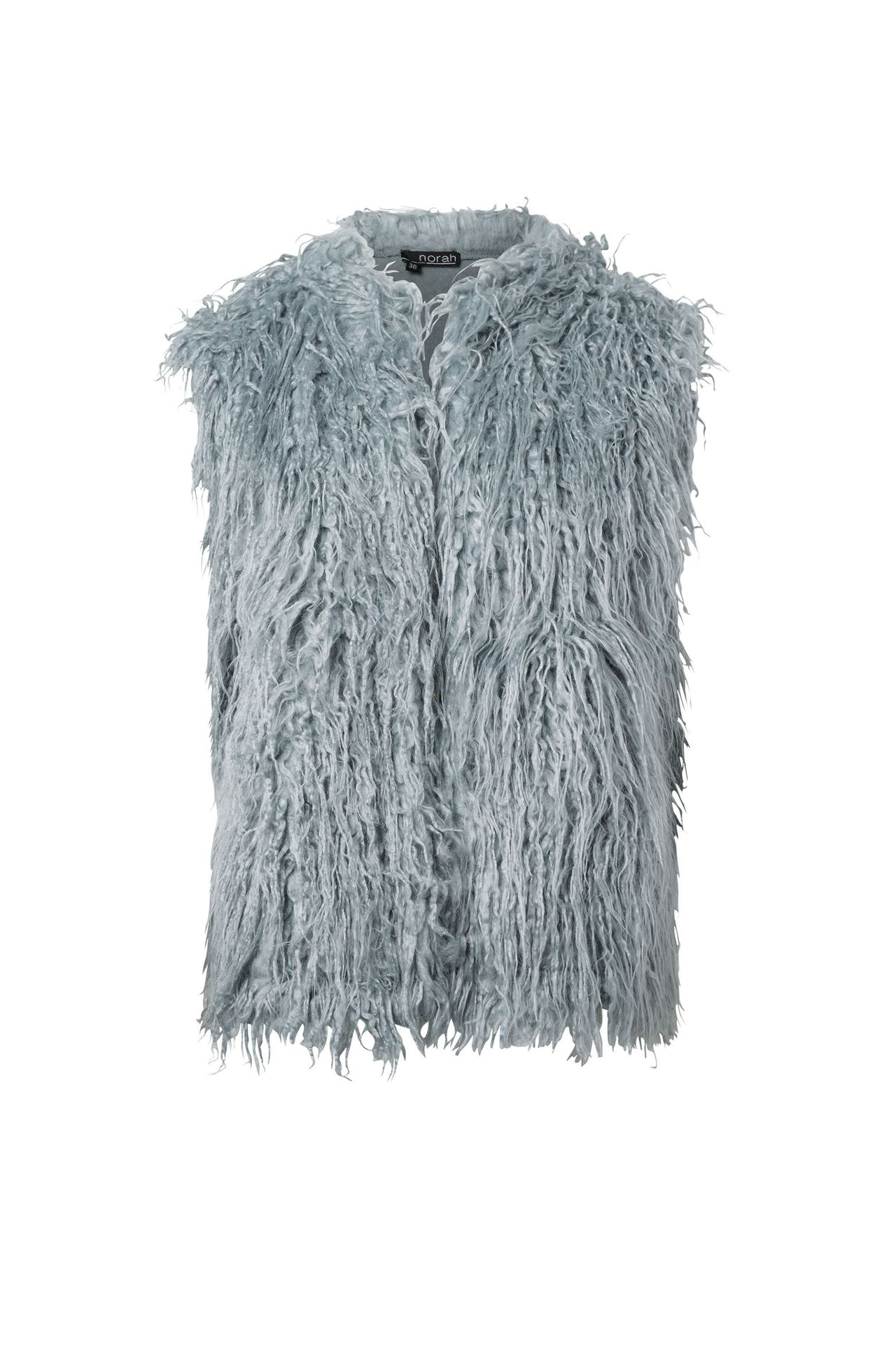  Blauw gilet faux fur denim blue 215626-472-38