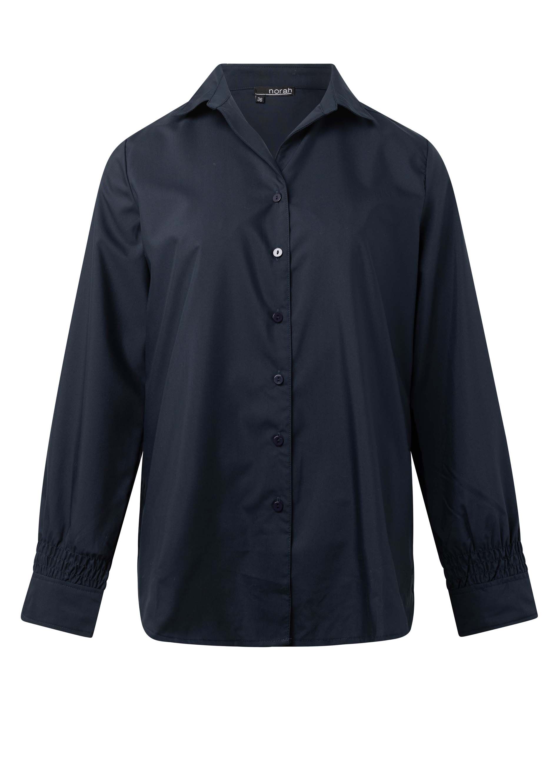 Norah Donkerblauwe blouse met smokdetail navy 215649-492