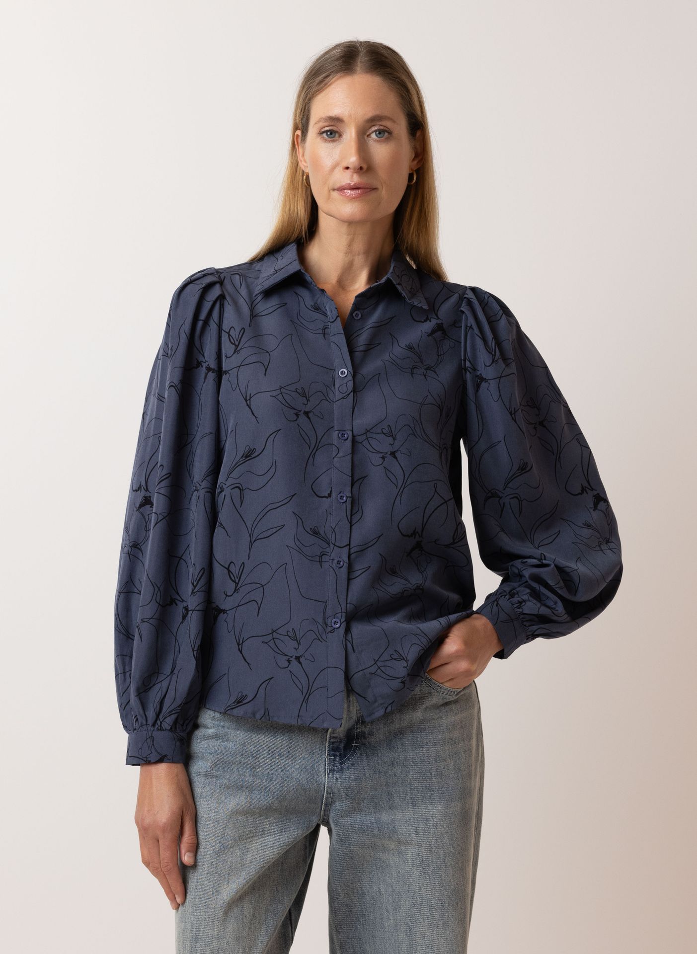  Blauwe blouse jeans/blue 215660-471-44