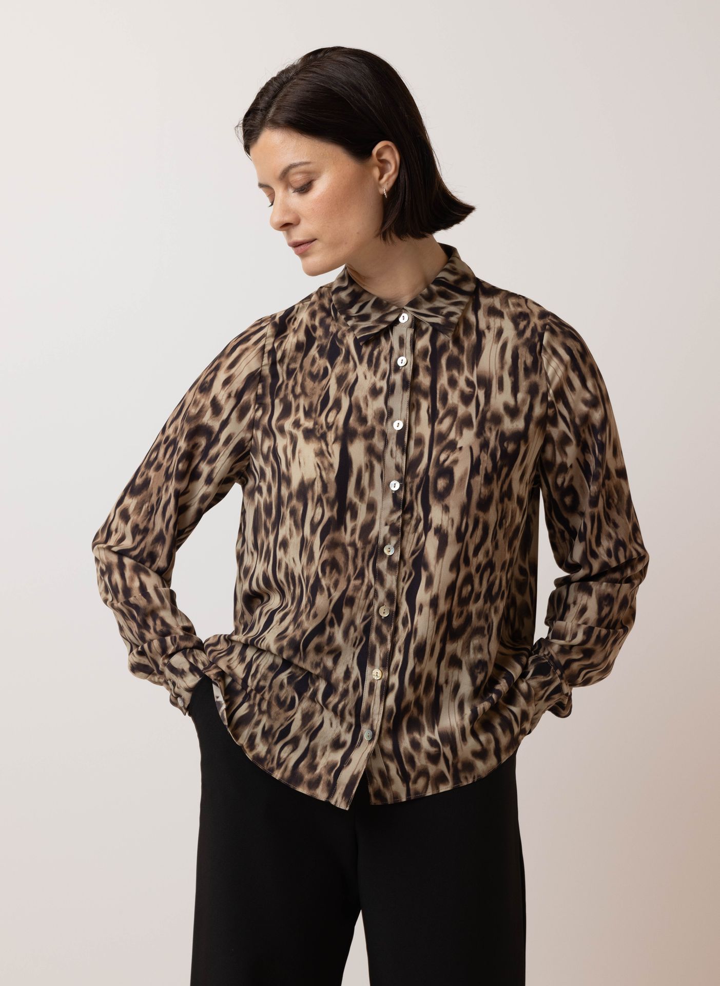 Norah Blouse luipaardprint camel multicolor 215663-272