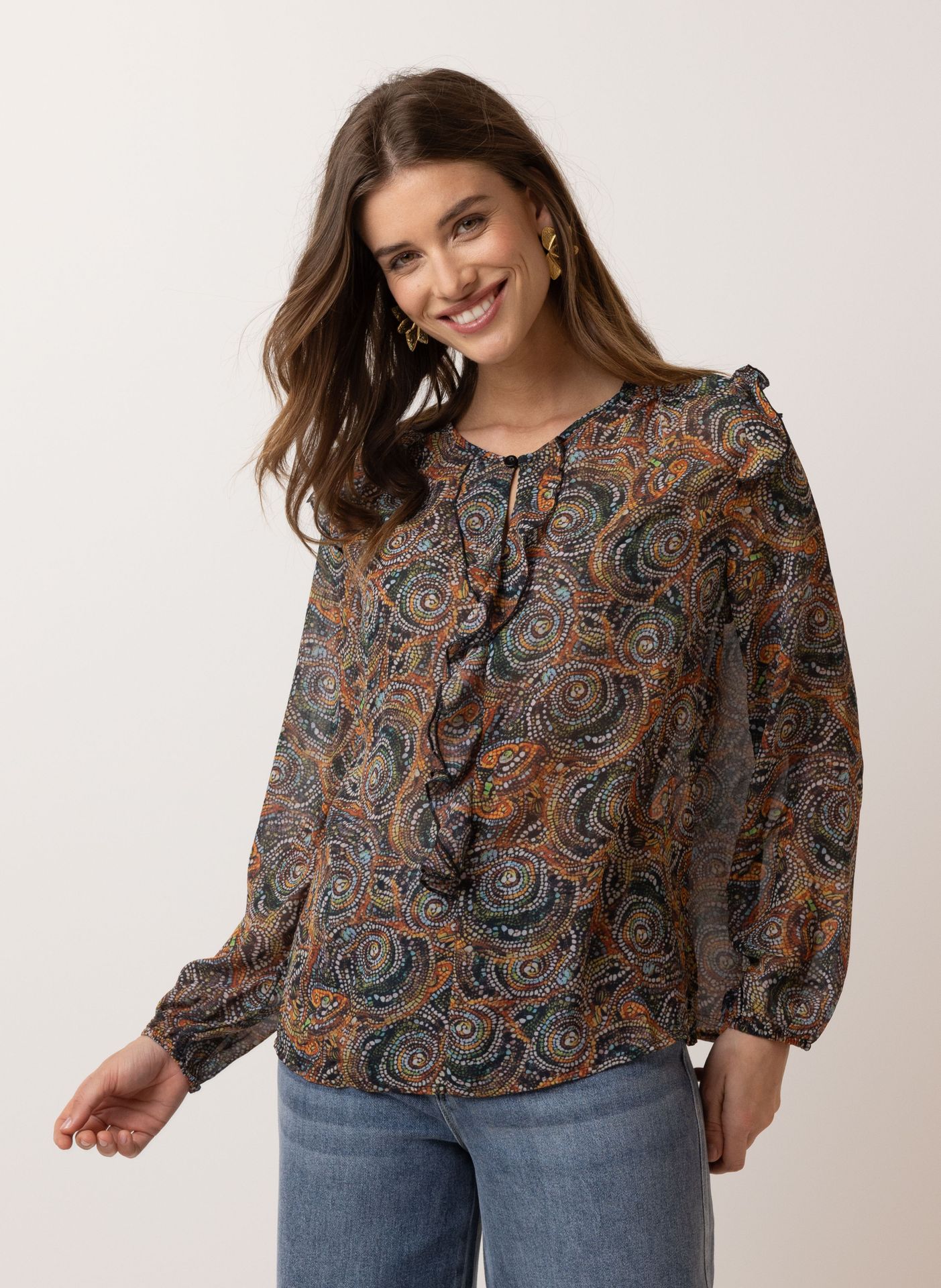 Norah Meerkleurige blouse met bloemen multicolor 215710-002