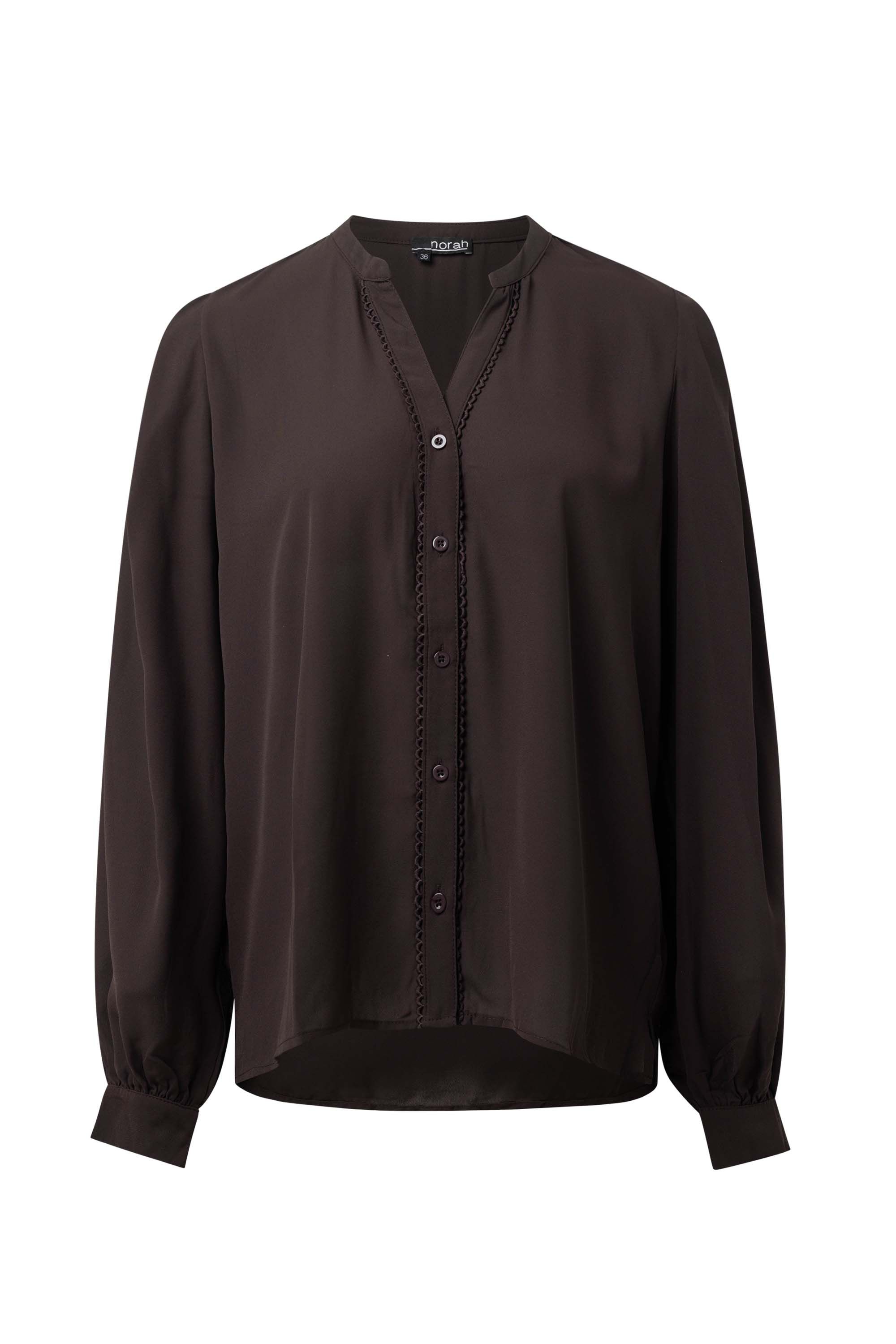Norah Bruine blouse met kantdetail brown 215733-200