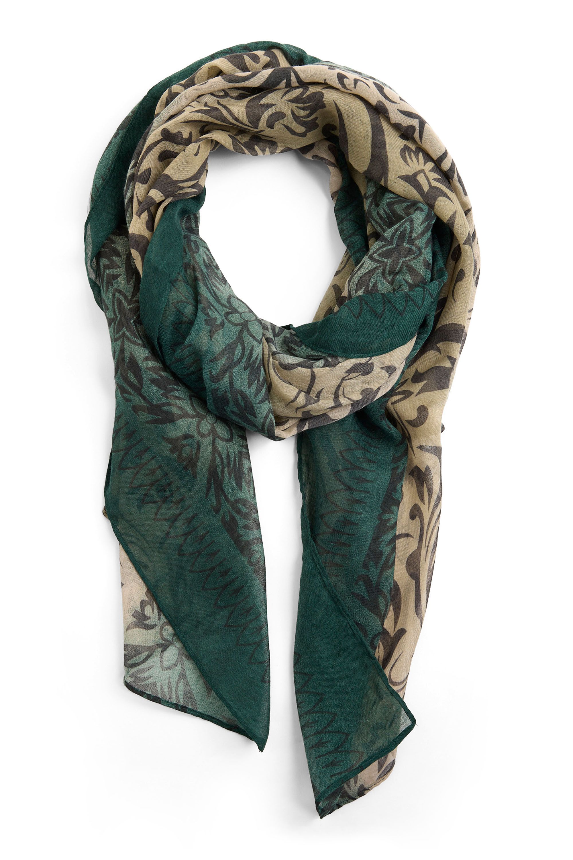 Norah Groene sjaal met grafische print green multicolor 215772-520
