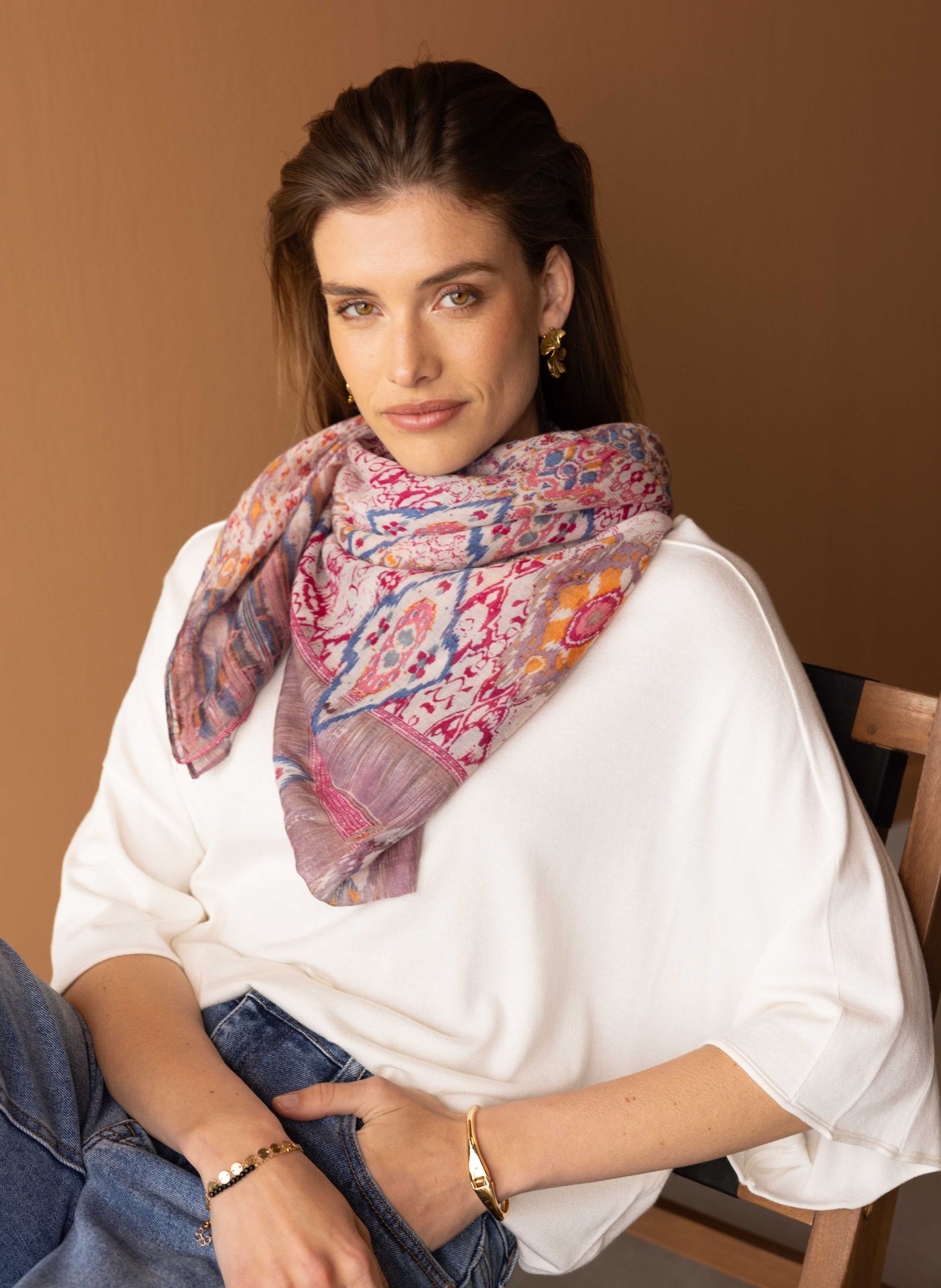 Norah Meerkleurige sjaal multicolor 215780-002