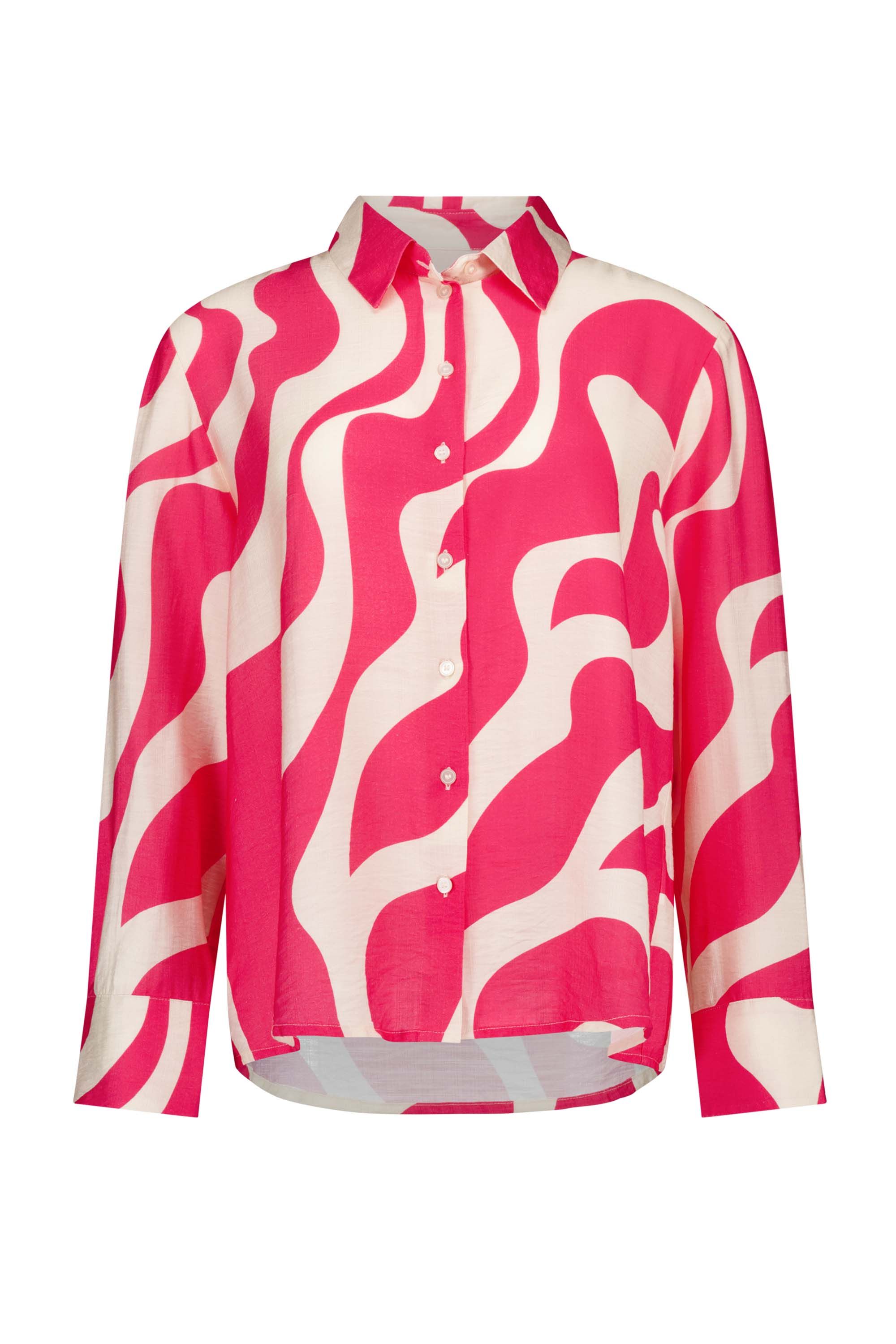 Norah Ecru/roze blouse met golvende print pink/ecru 215812-941-42