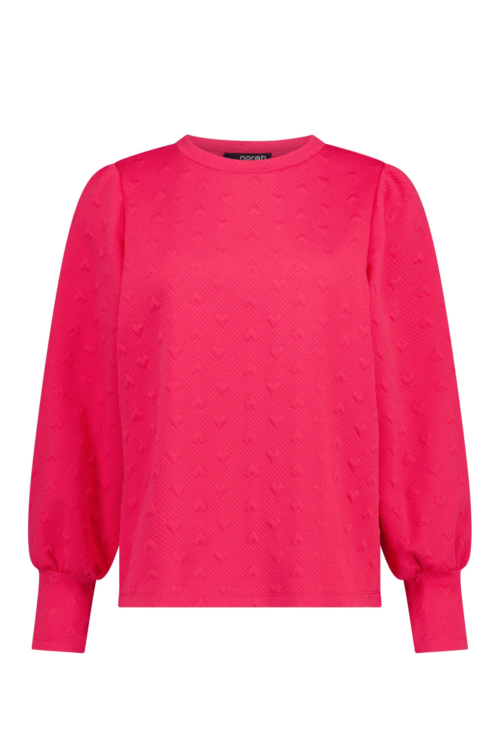 Norah Roze sweater met hartjes rouge pink 215814-908-36