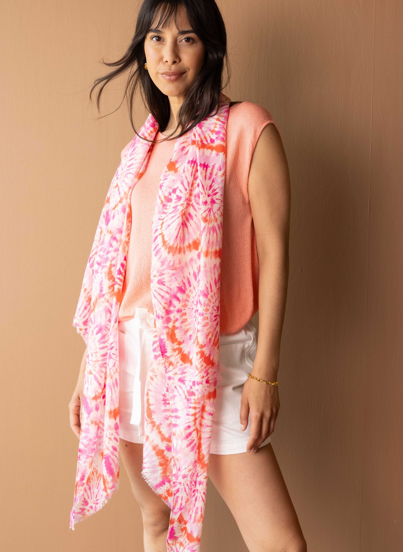 Norah Meerkleurige sjaal pink multicolor 215818-920