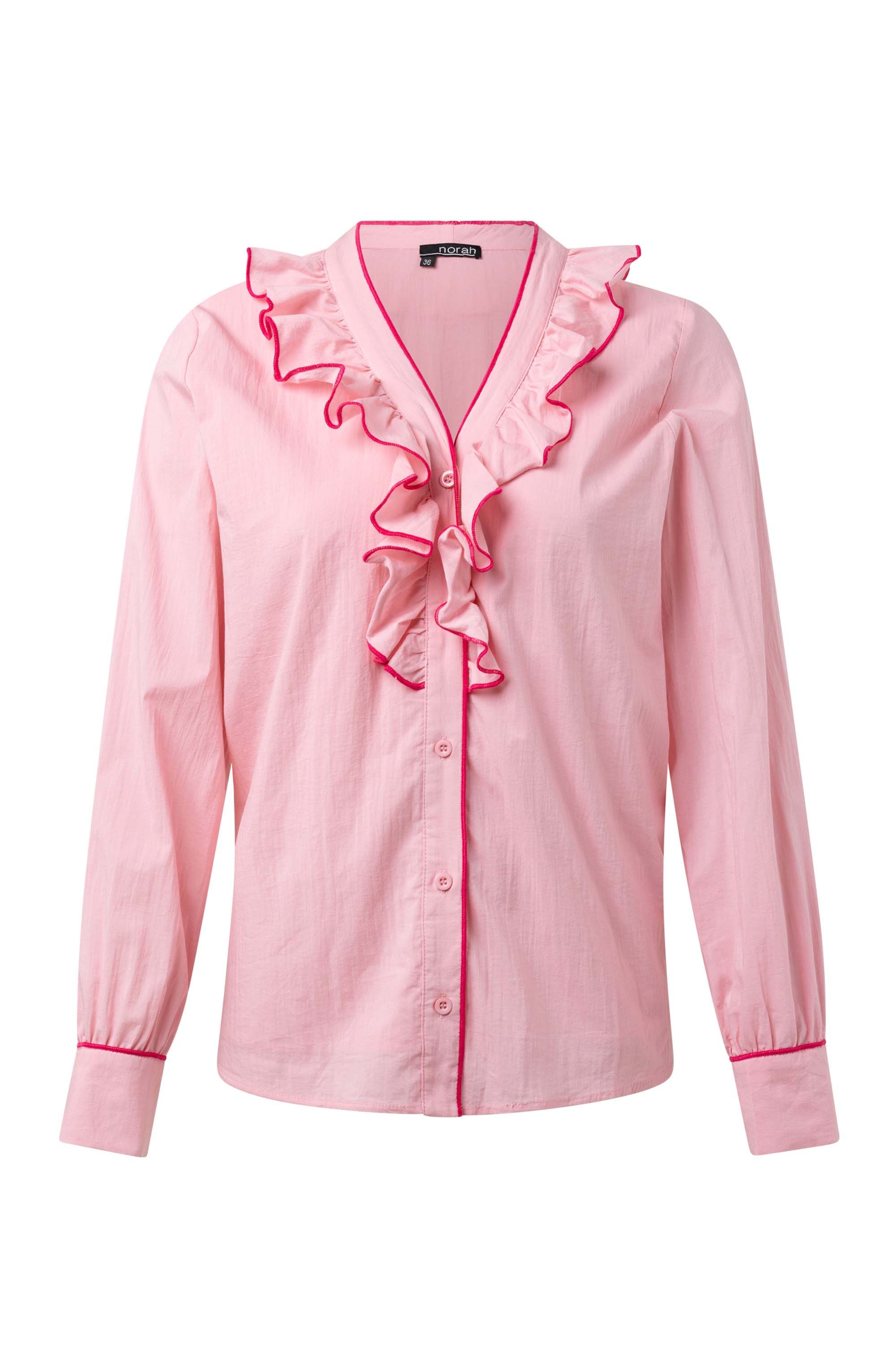 Norah Roze blouse met ruches
 pink 215831-900